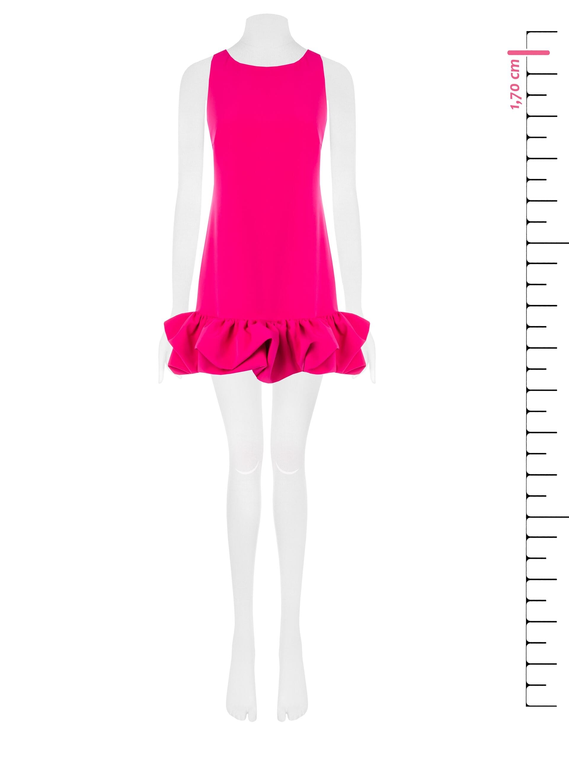 Abito Corto A Trapezio In Tessuto Tecnico Con Maxi Ruches Rinascimento