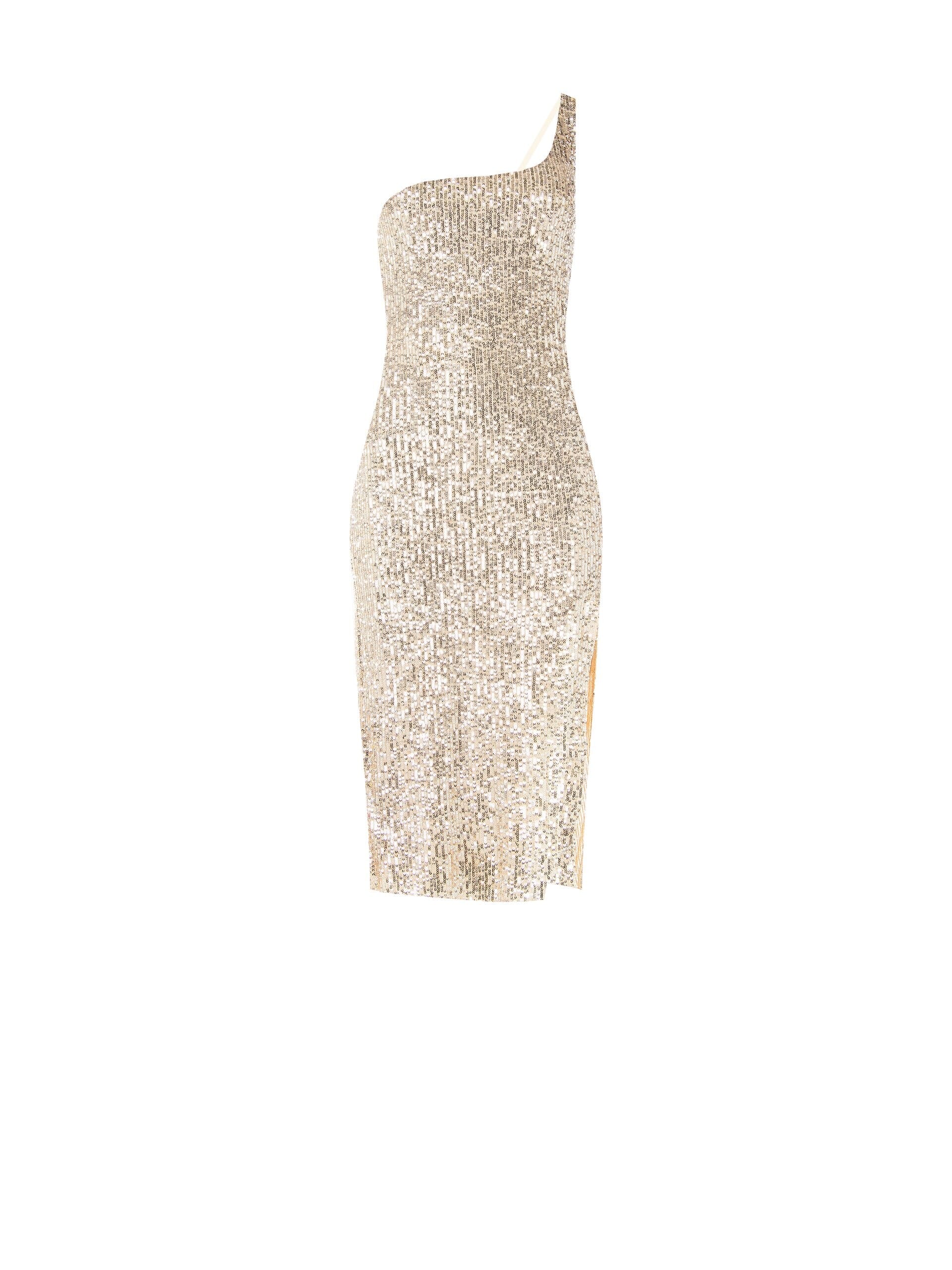 Abito Midi A Tubino Ricoperto Di Paillettes Con Spacco Profondo Rinascimento