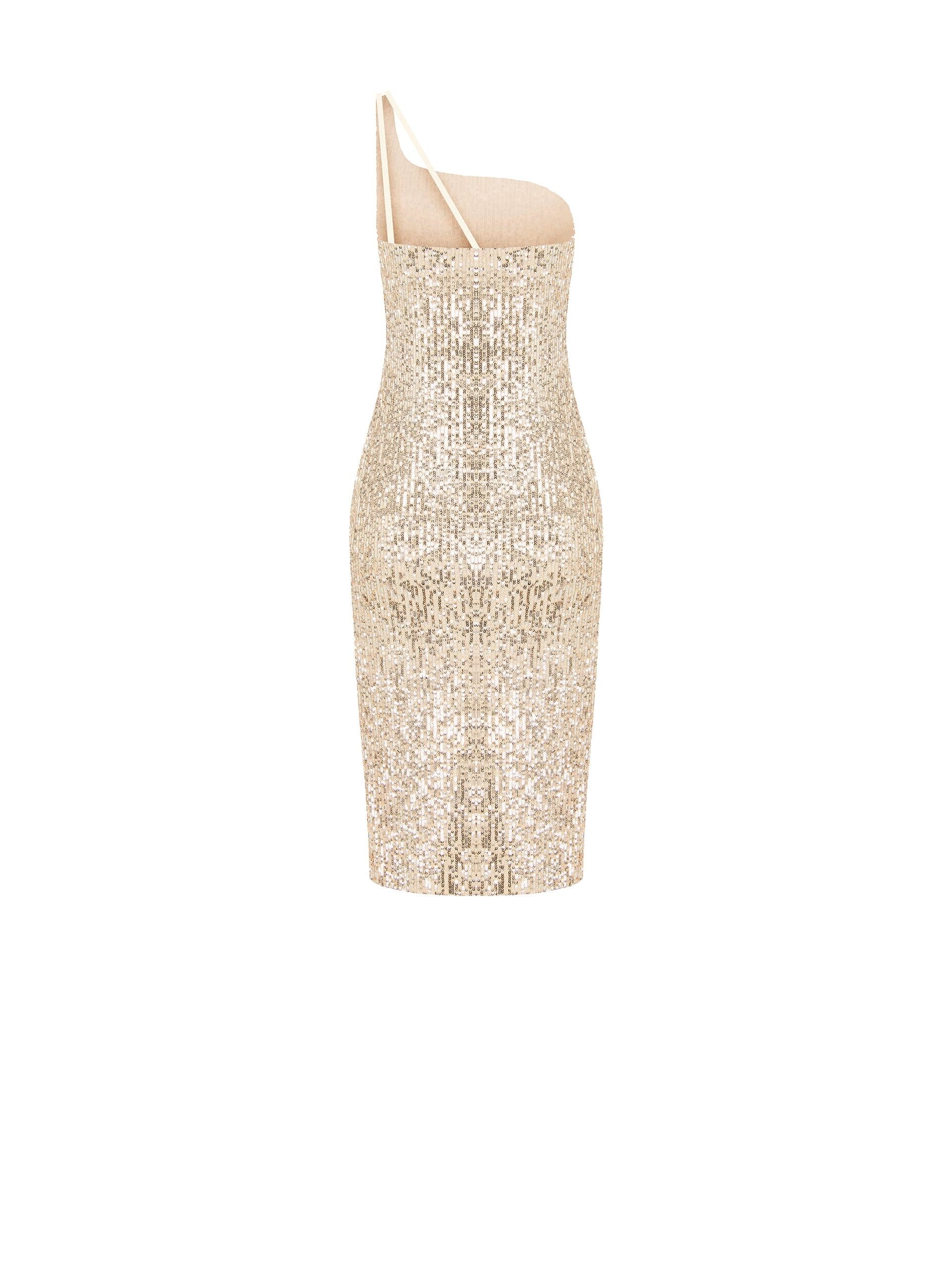 Abito Midi A Tubino Ricoperto Di Paillettes Con Spacco Profondo Rinascimento