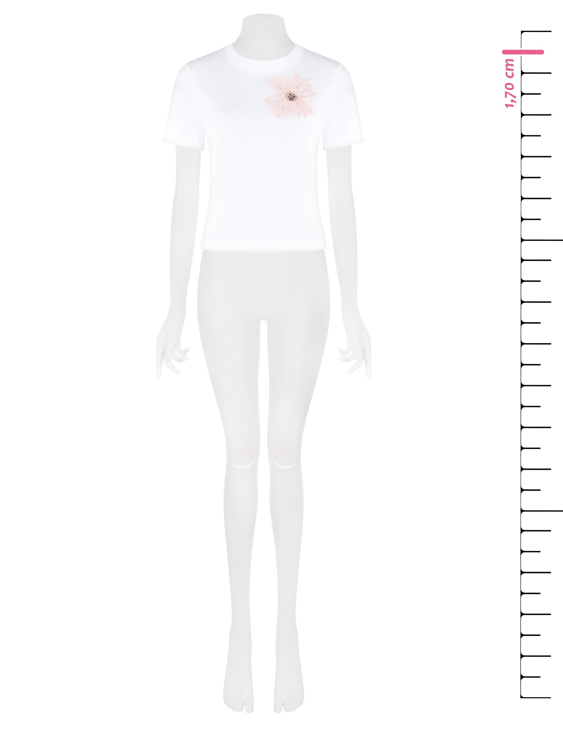 T-Shirt Ampia In Cotone Con Spilla Fiore Rinascimento