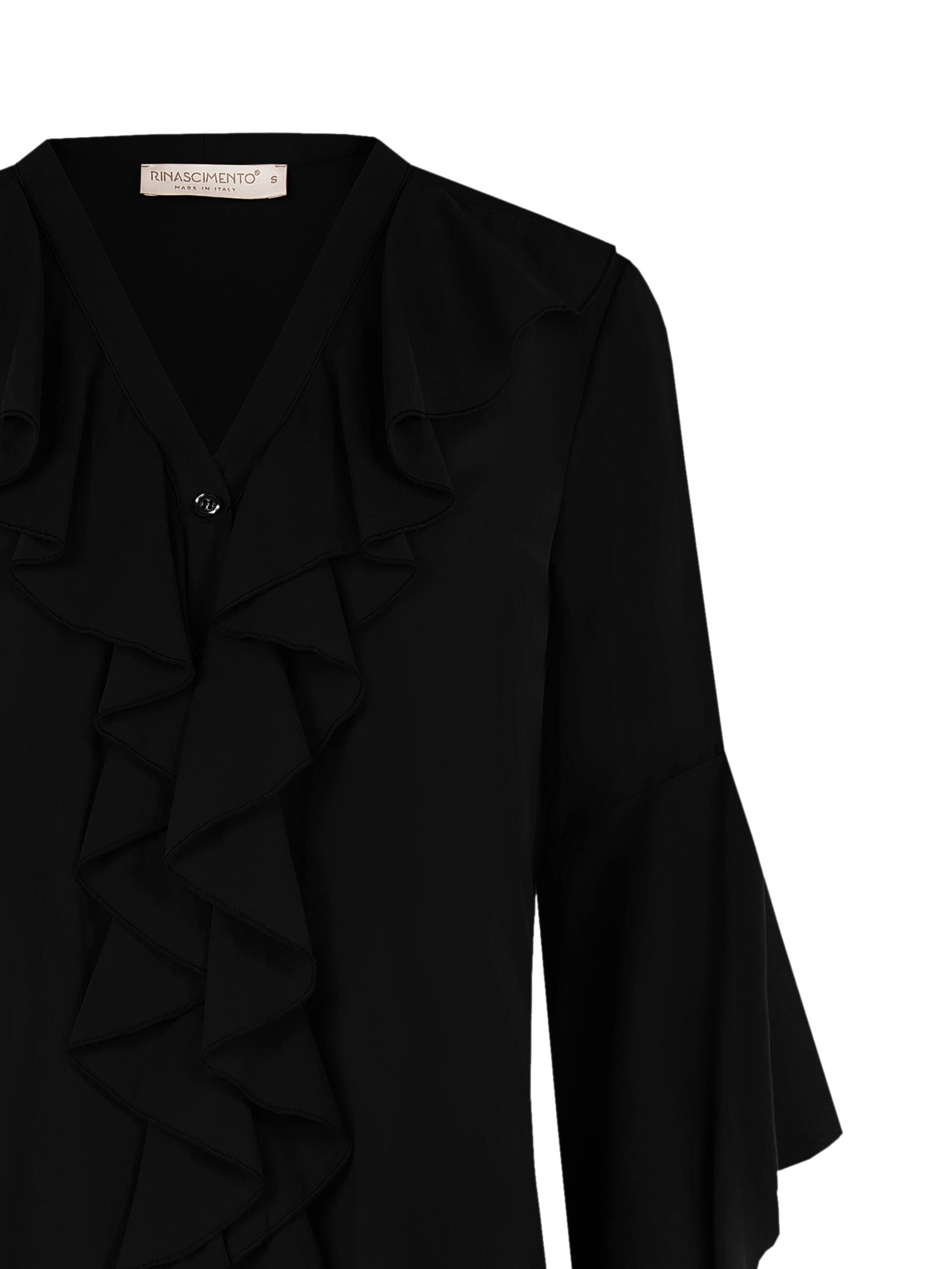 Camicia In Cotone Con Collo A V E Volant Rinascimento