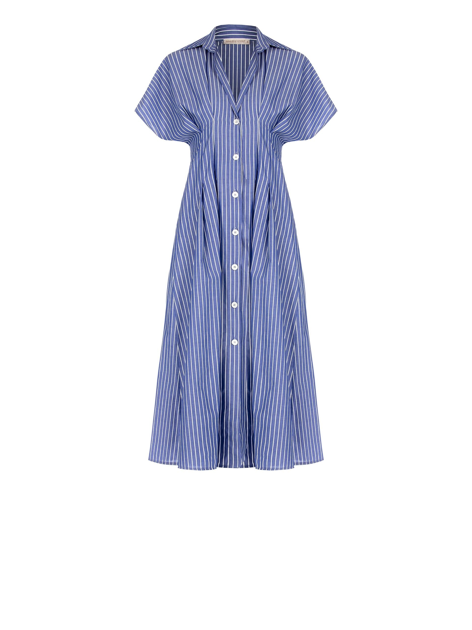 Abito Lungo Chemisier Sfiancato In Cotone A Righe Rinascimento