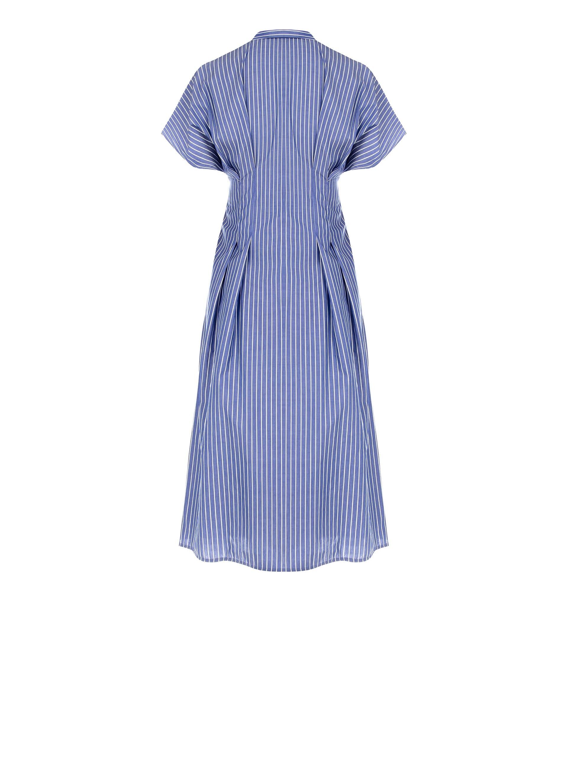 Abito Lungo Chemisier Sfiancato In Cotone A Righe Rinascimento