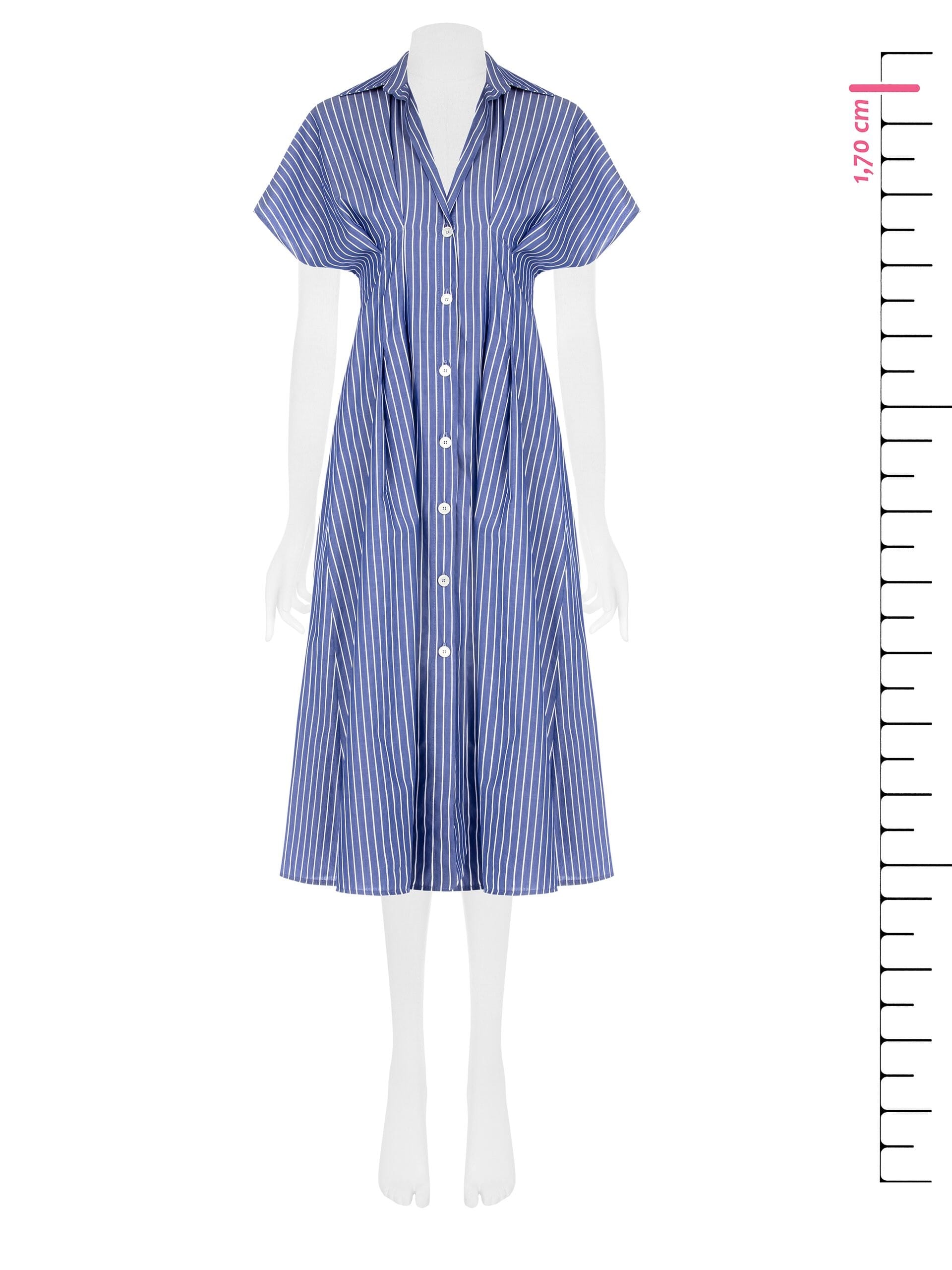 Abito Lungo Chemisier Sfiancato In Cotone A Righe Rinascimento