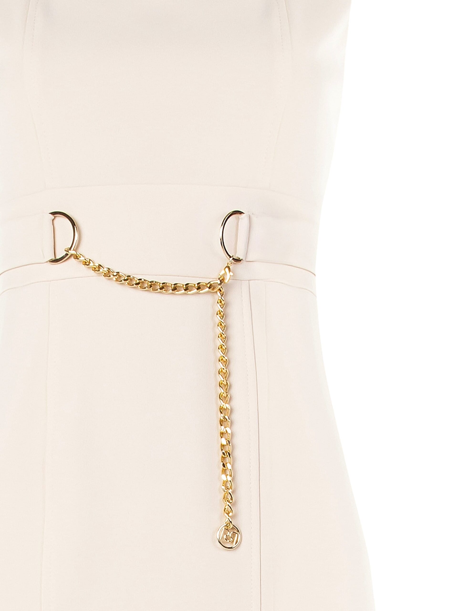 Abito Corto A Tubino In Scuba Crepe Con Dettaglio Catena E Scollo Quadrato Rinascimento