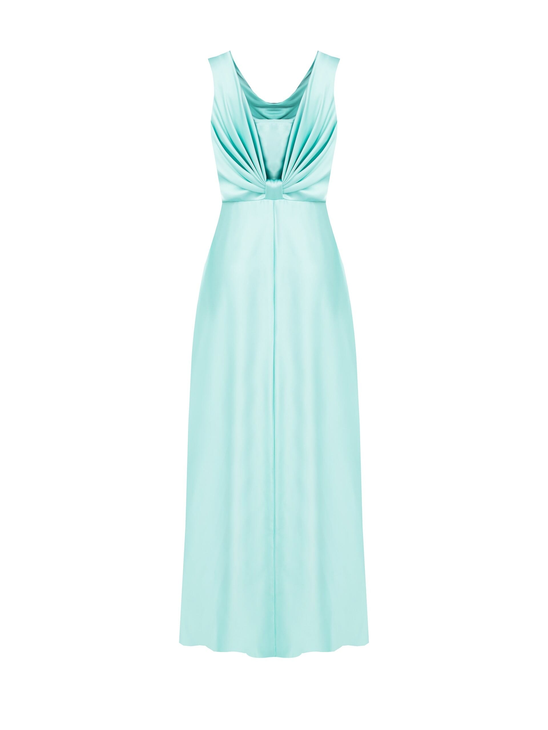 Abito Lungo A Ruota In Raso Con Scollo Profondo Dietro Rinascimento