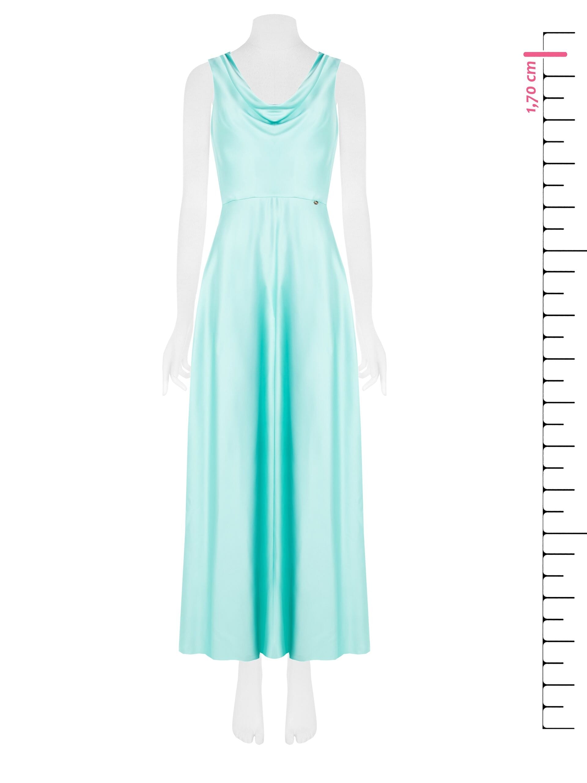 Abito Lungo A Ruota In Raso Con Scollo Profondo Dietro Rinascimento