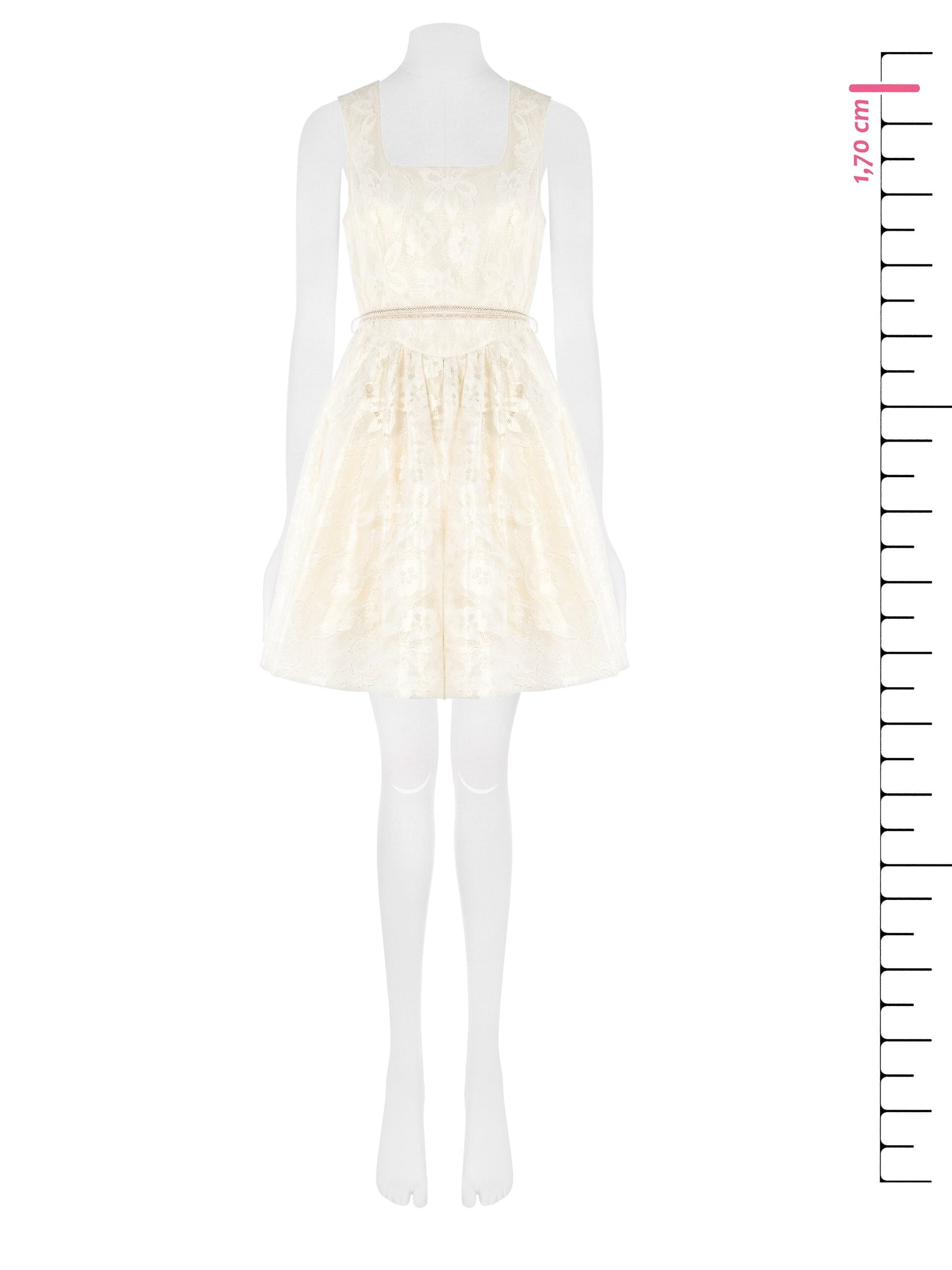 Abito Corto Bustier A Ruota In Pizzo Con Lurex Rinascimento