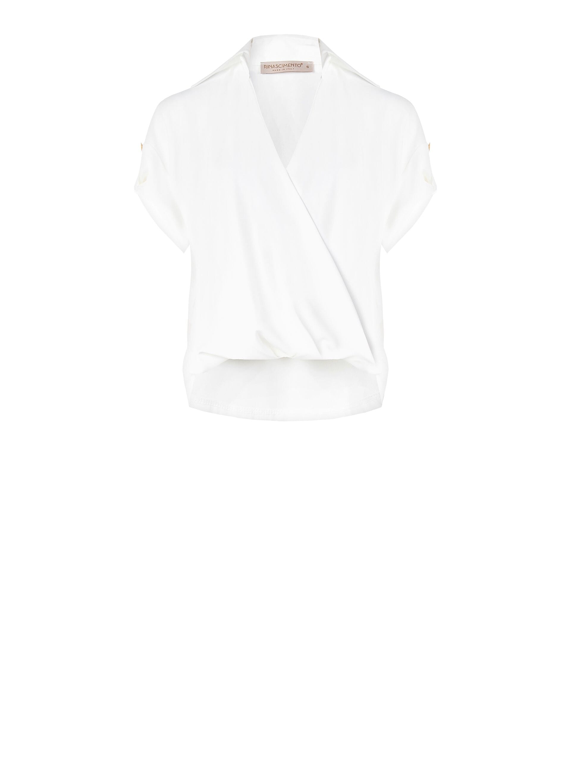 Blusa A Palloncino Asimmetrica In Raso Con Scollo Incrociato Rinascimento