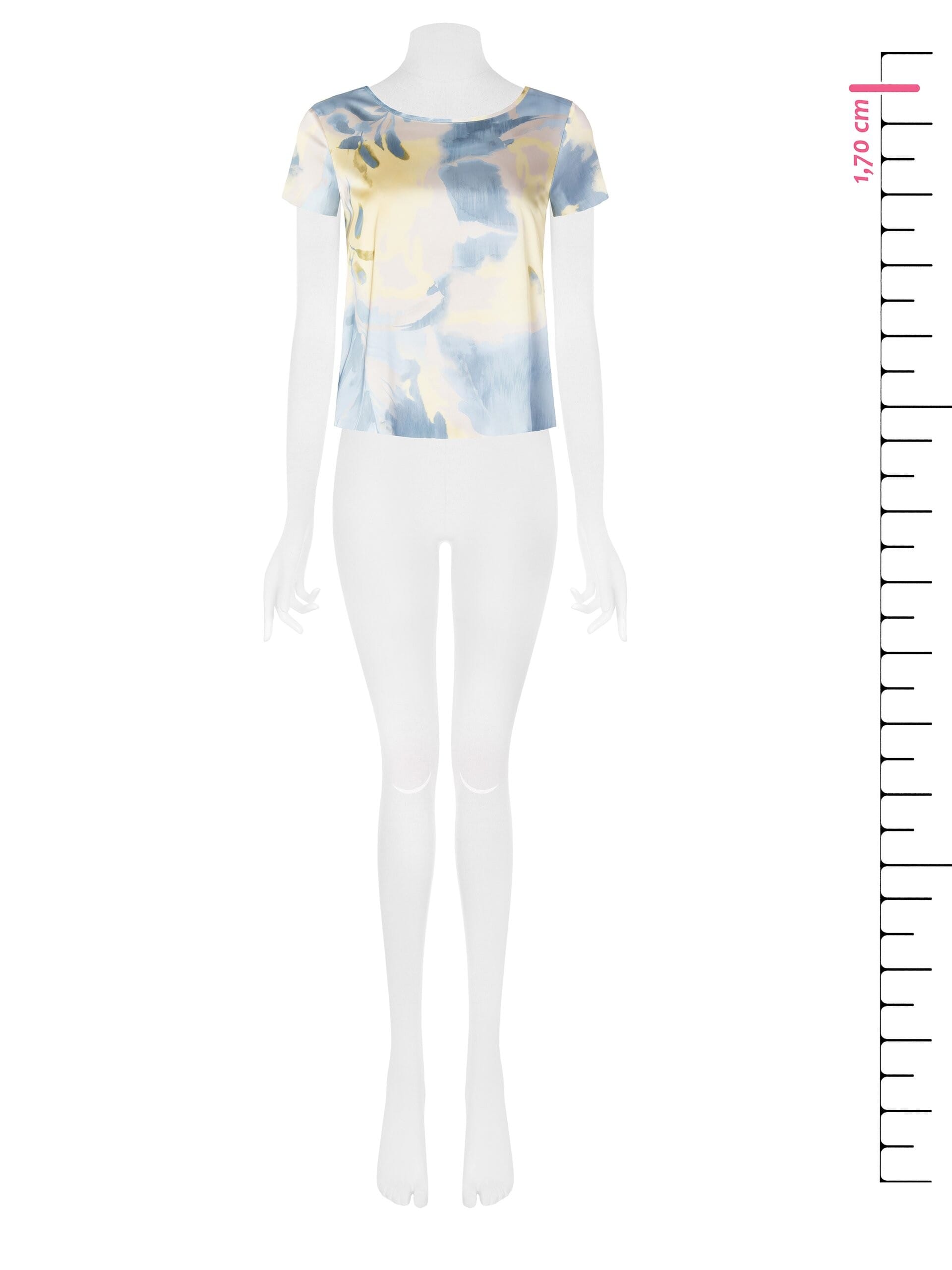 Blusa Sfiancata In Raso Rinascimento