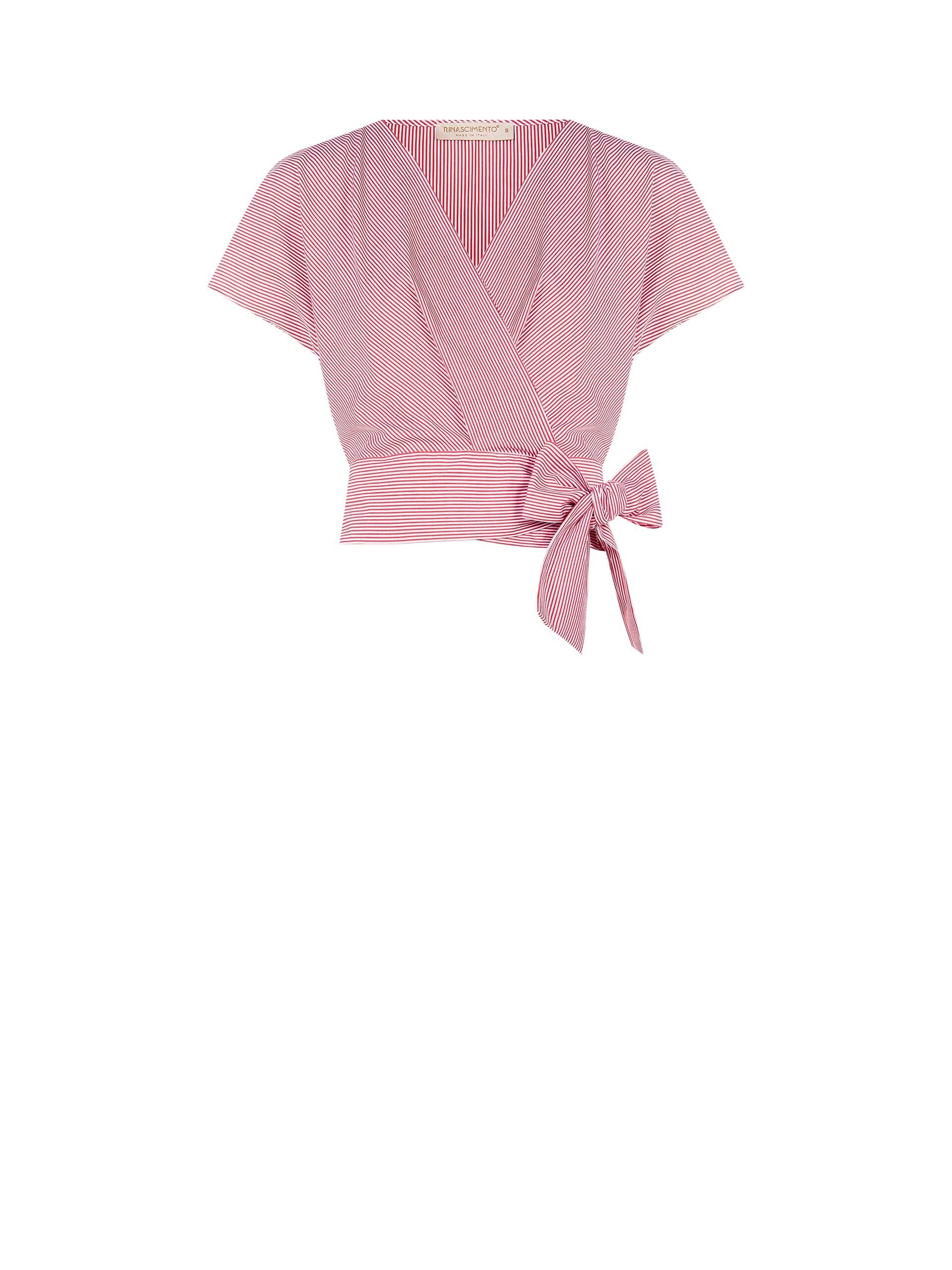 Blusa Ad Incrocio In Cotone A Righe Rinascimento