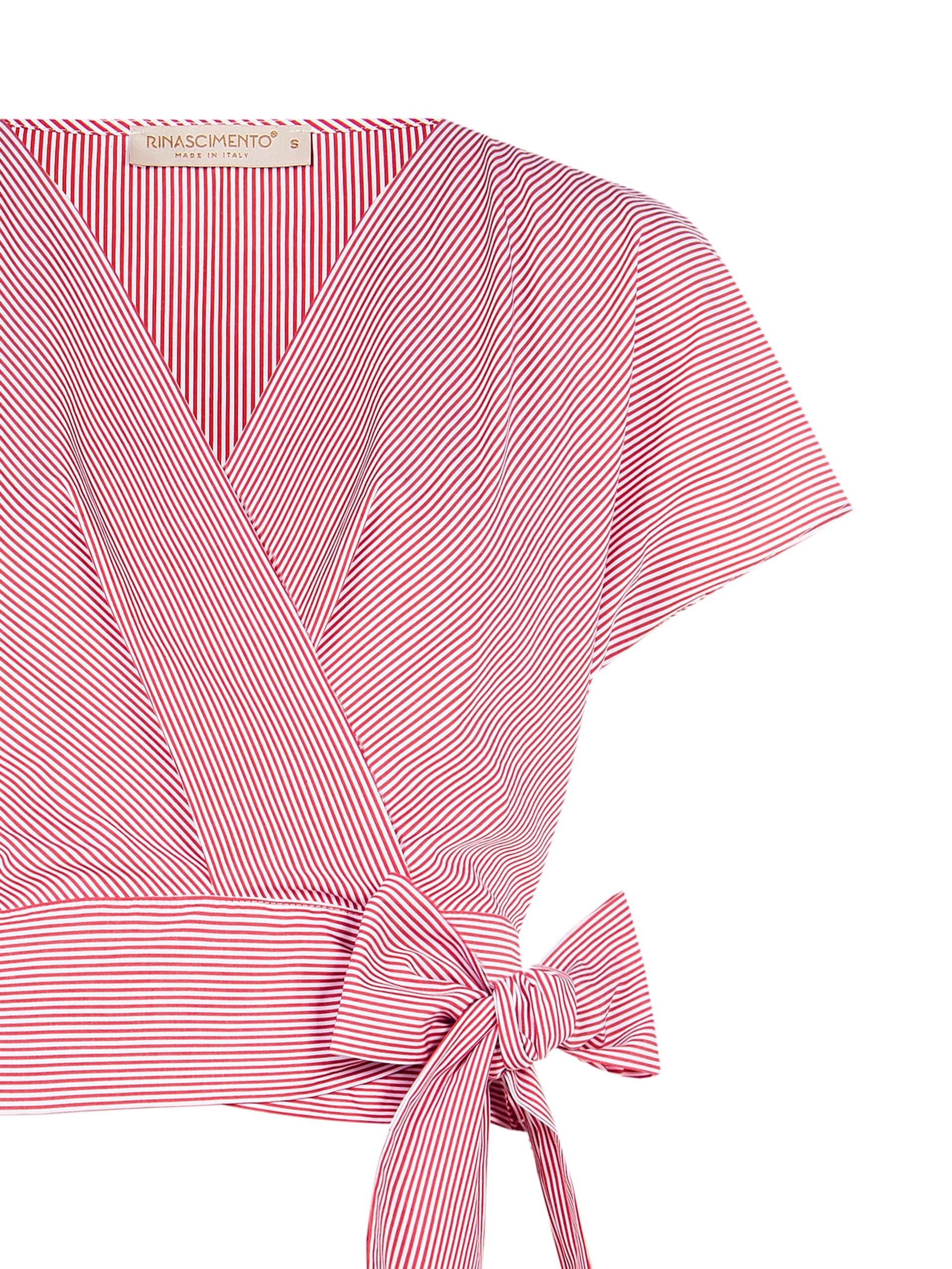 Blusa Ad Incrocio In Cotone A Righe Rinascimento