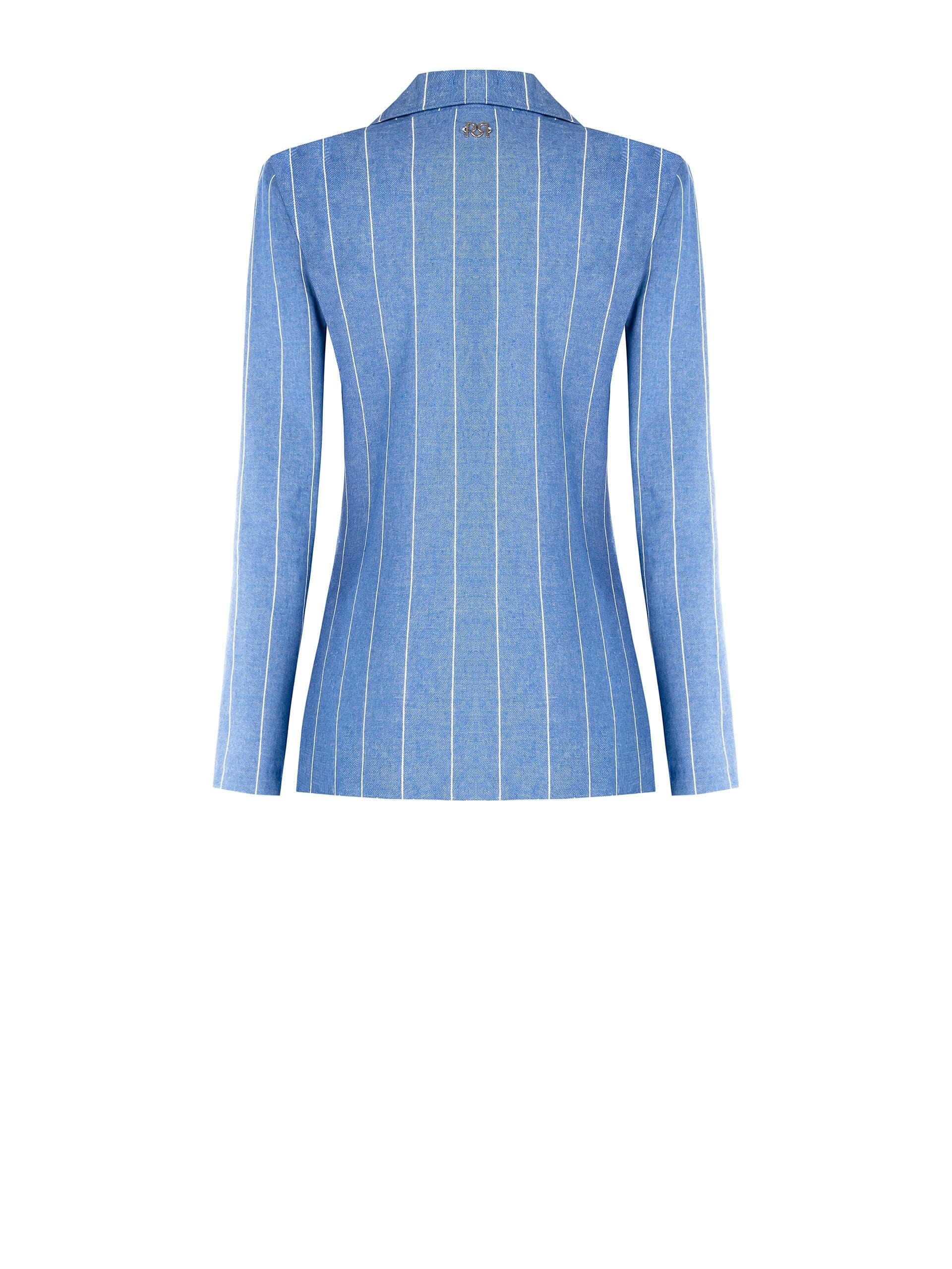 Giacca Blazer In Misto Cotone Gessato Rinascimento