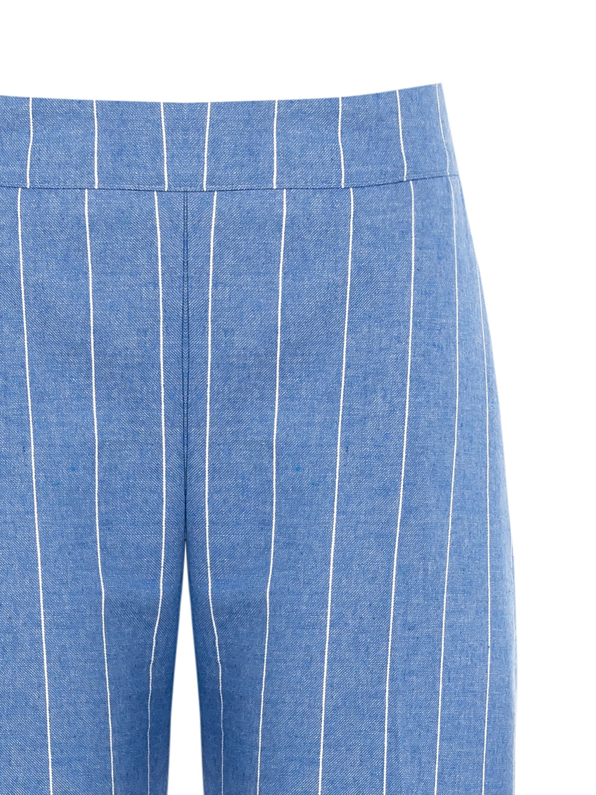 Pantaloni Palazzo In Misto Cotone Gessato Rinascimento