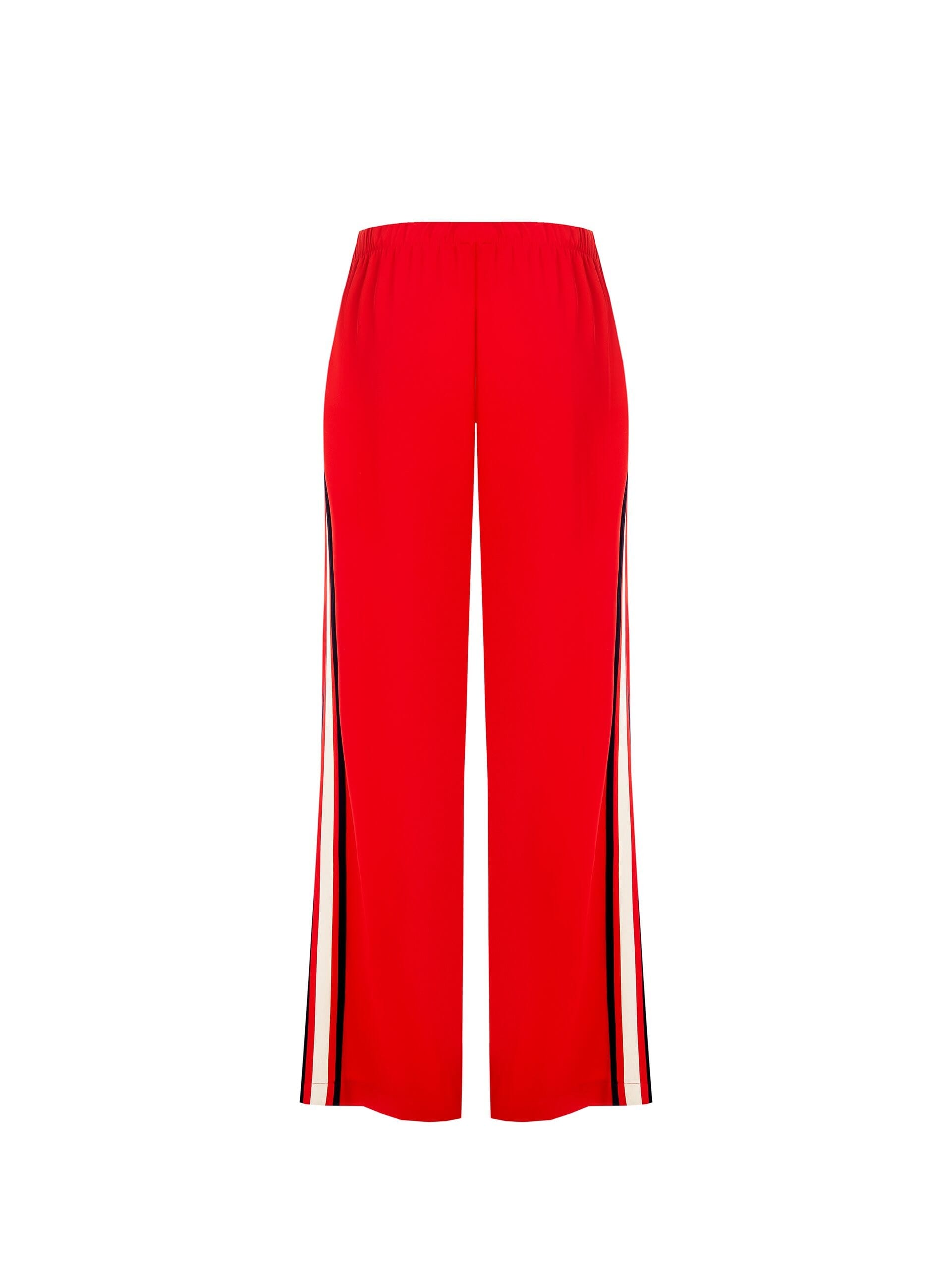 Pantaloni Palazzo In Tessuto Fluido Con Bande Laterali Rinascimento