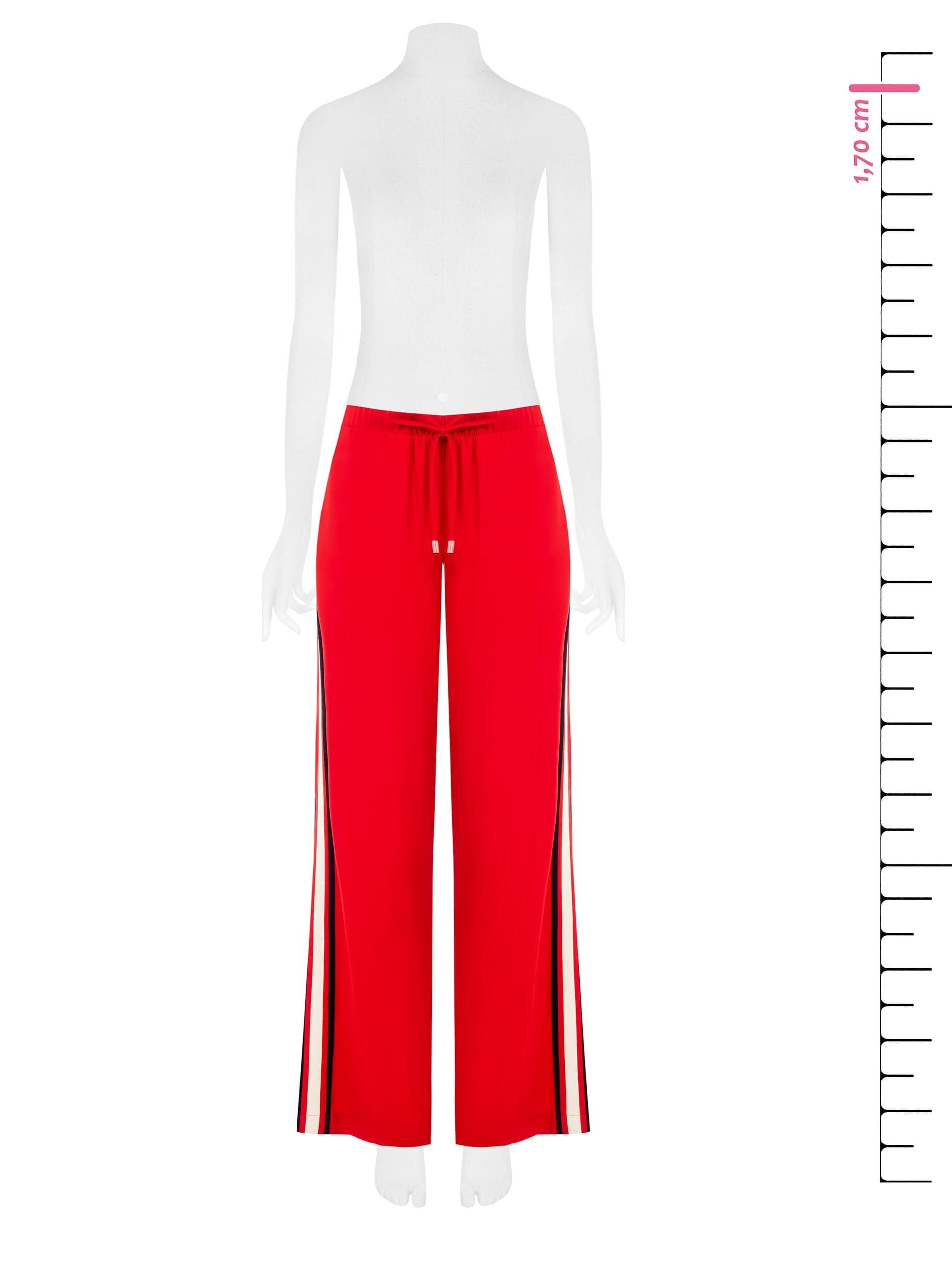 Pantaloni Palazzo In Tessuto Fluido Con Bande Laterali Rinascimento