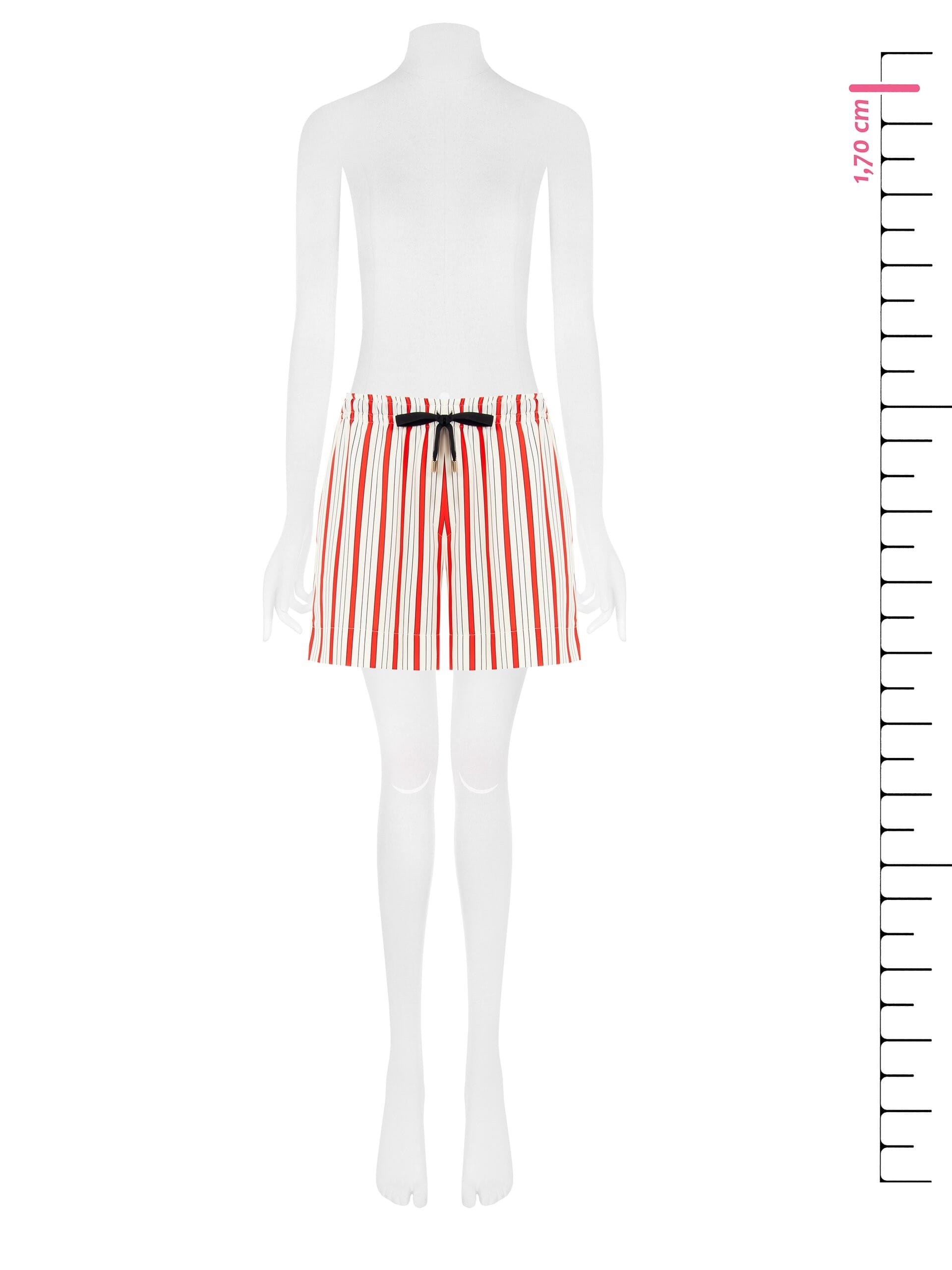 Pantaloni Corti A Righe Con Elastico E Lacci In Vita Rinascimento