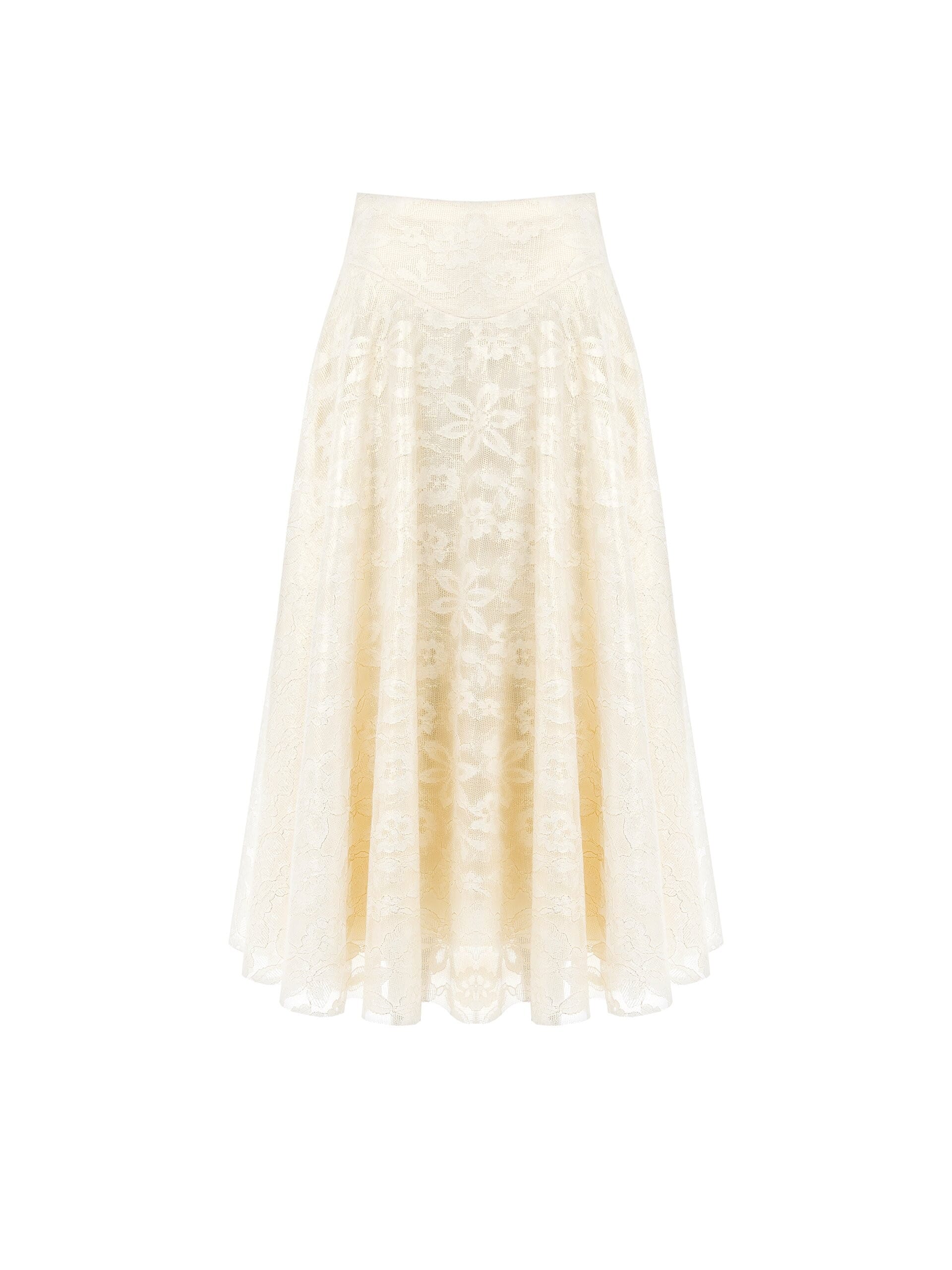 Gonna Lunga A Ruota In Pizzo Con Lurex Rinascimento