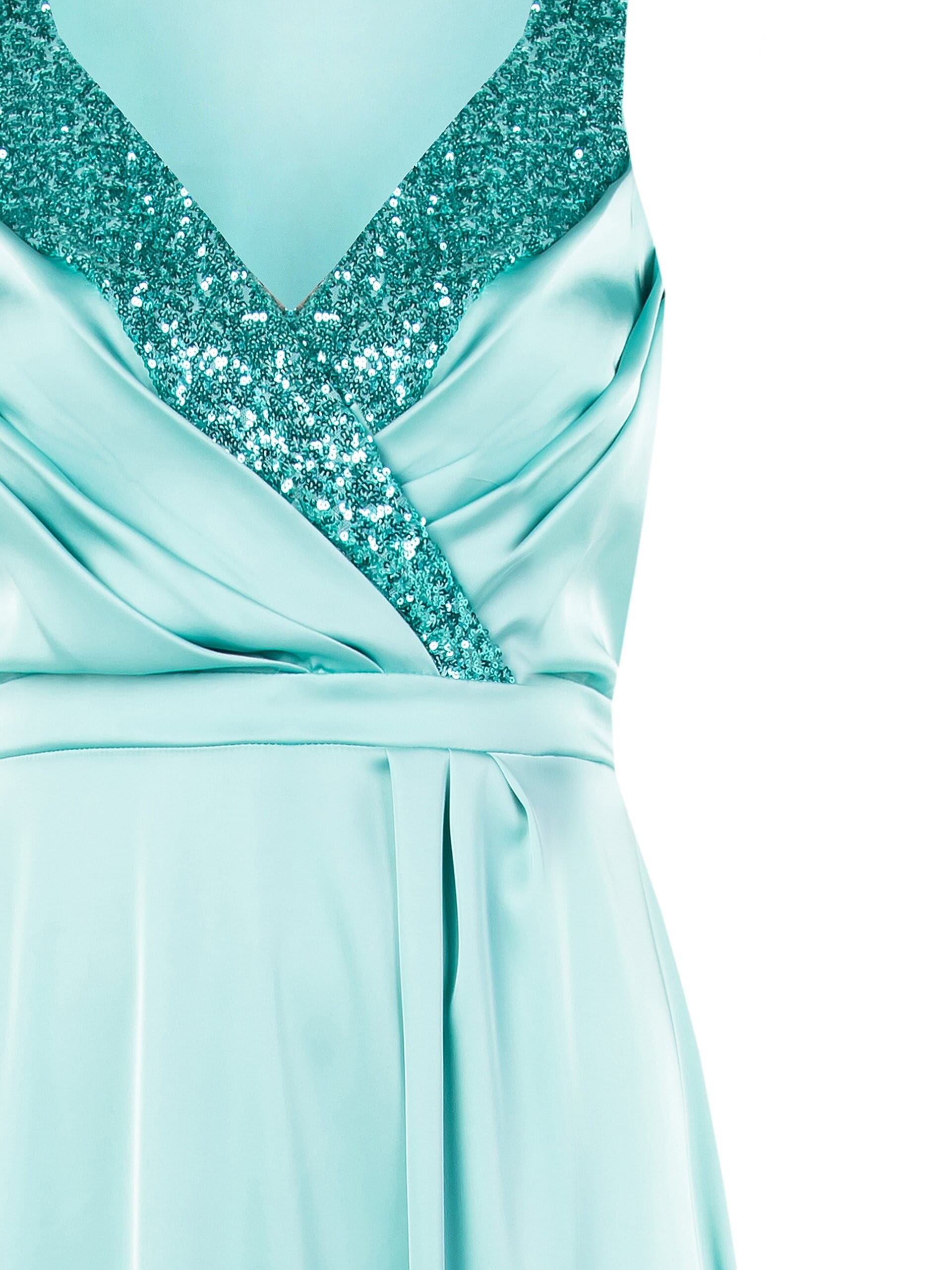 Abito Lungo A Ruota In Raso Con Dettagli In Strass Rinascimento Curvy