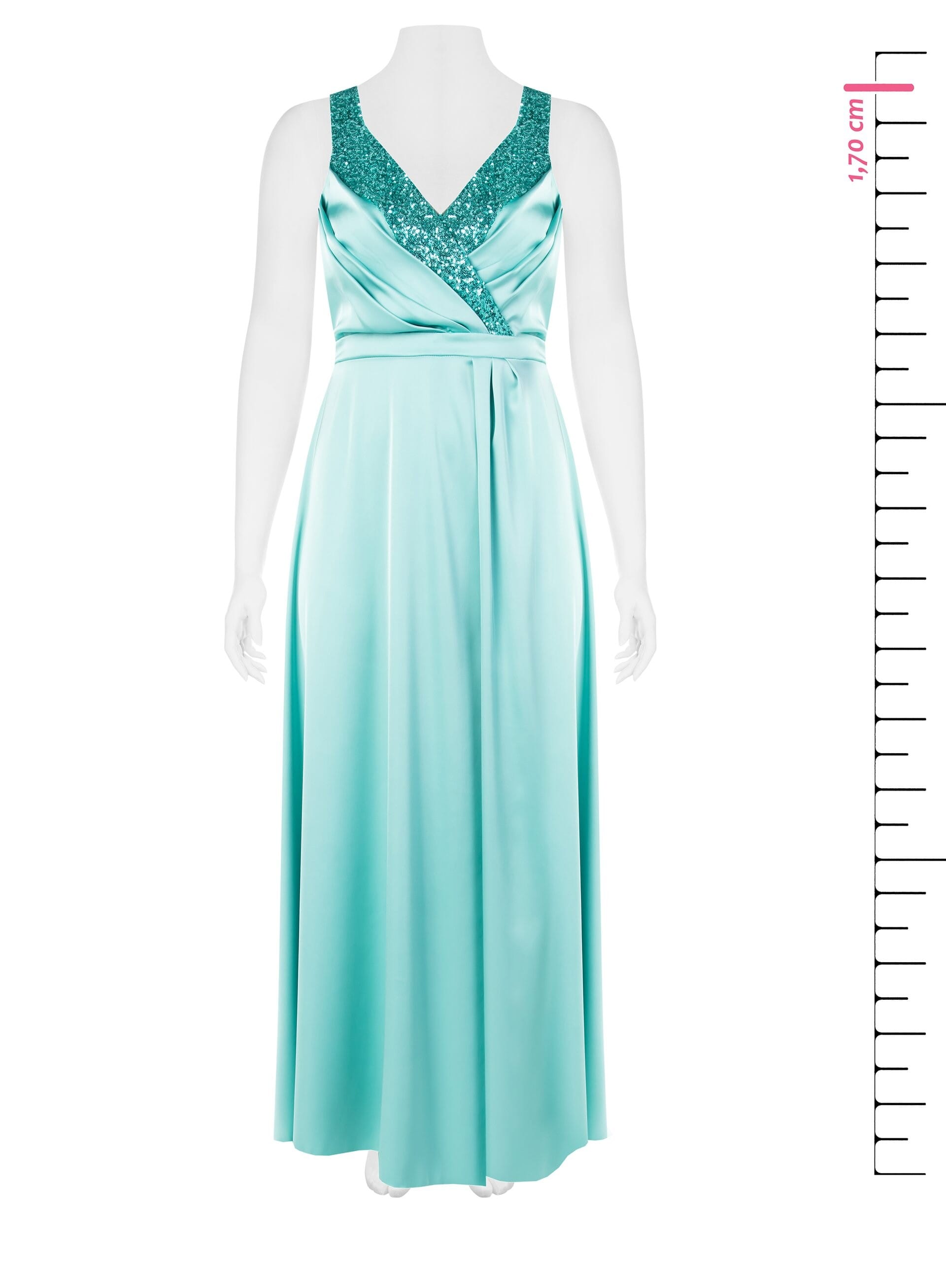 Abito Lungo A Ruota In Raso Con Dettagli In Strass Rinascimento Curvy