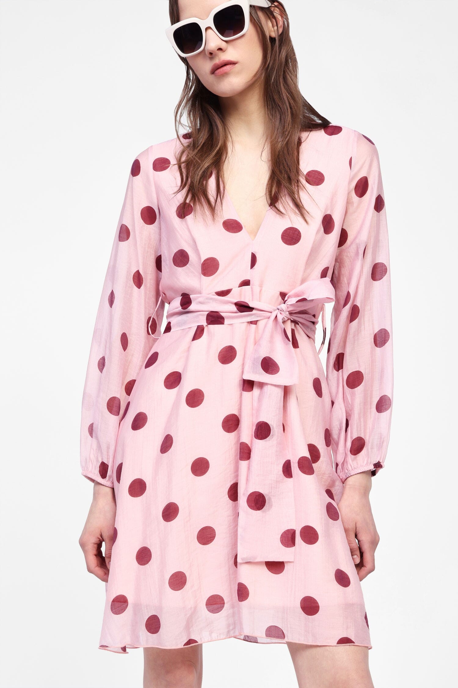 Robe courte avec ceinture nouée et imprimé Dixie Dot