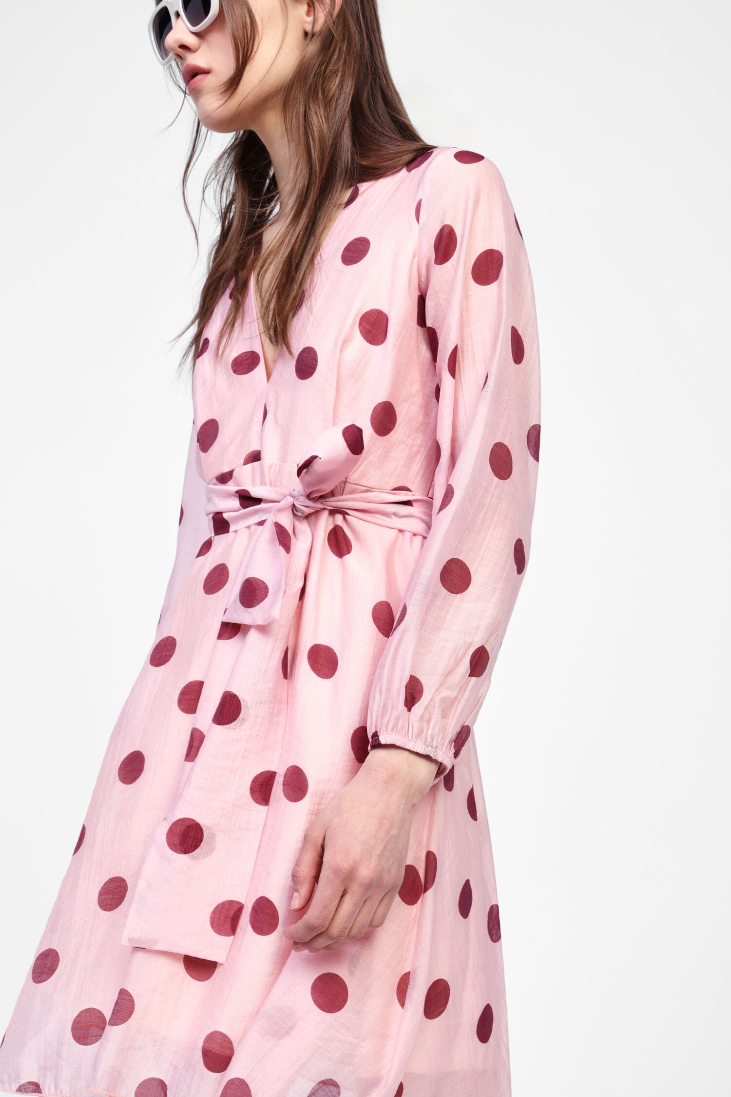 Robe courte avec ceinture nouée et imprimé Dixie Dot