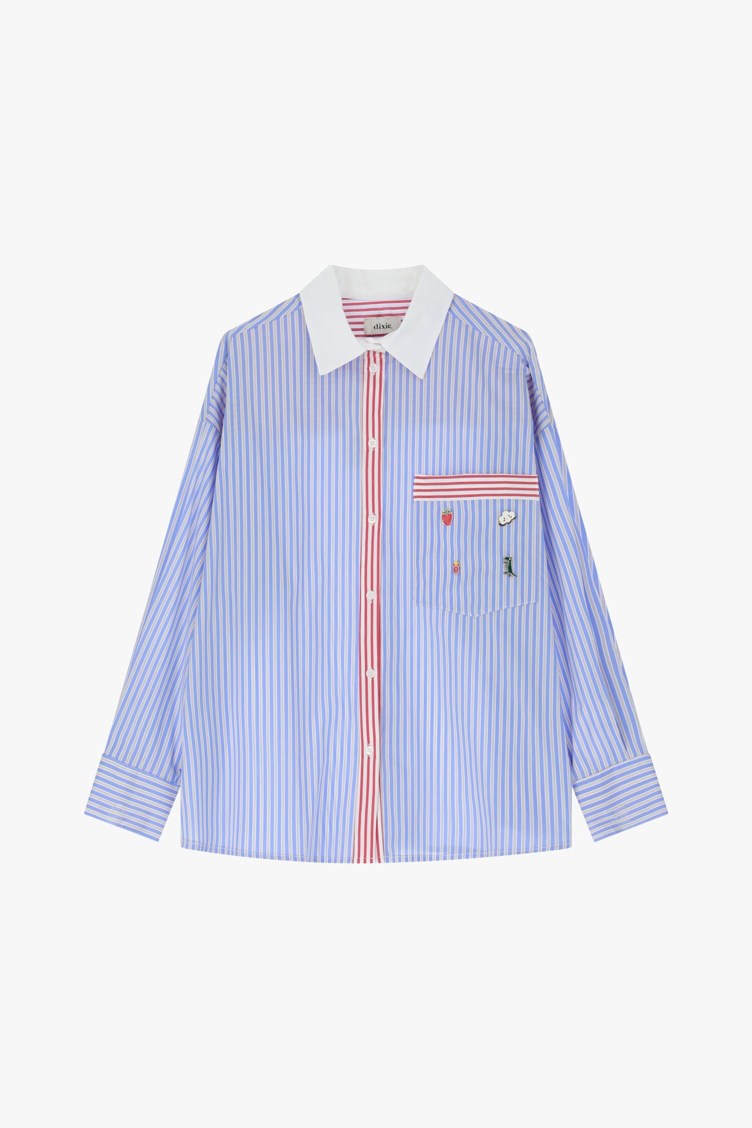 Camicia A Righe Con Colletto E Tasca Dixie