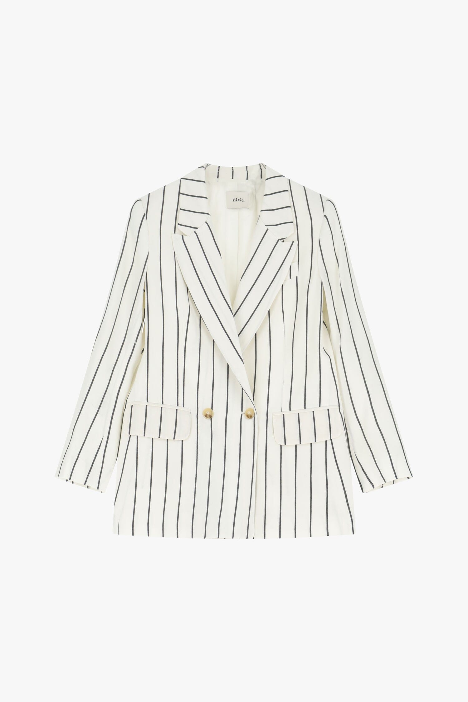 Dixie Double Breasted Striped Long Blazer