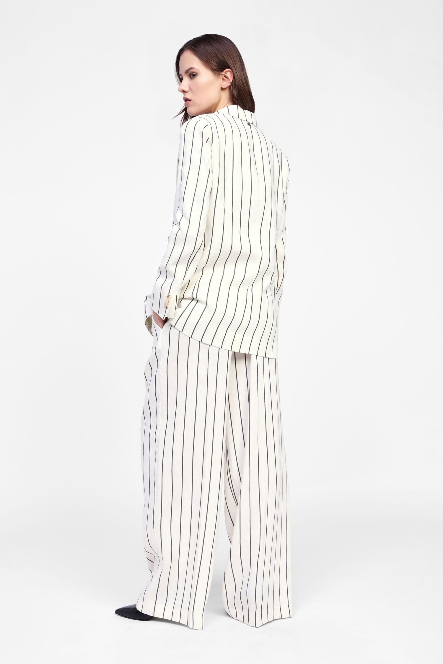 Pantaloni Ampi A Righe A Vita Alta Dixie