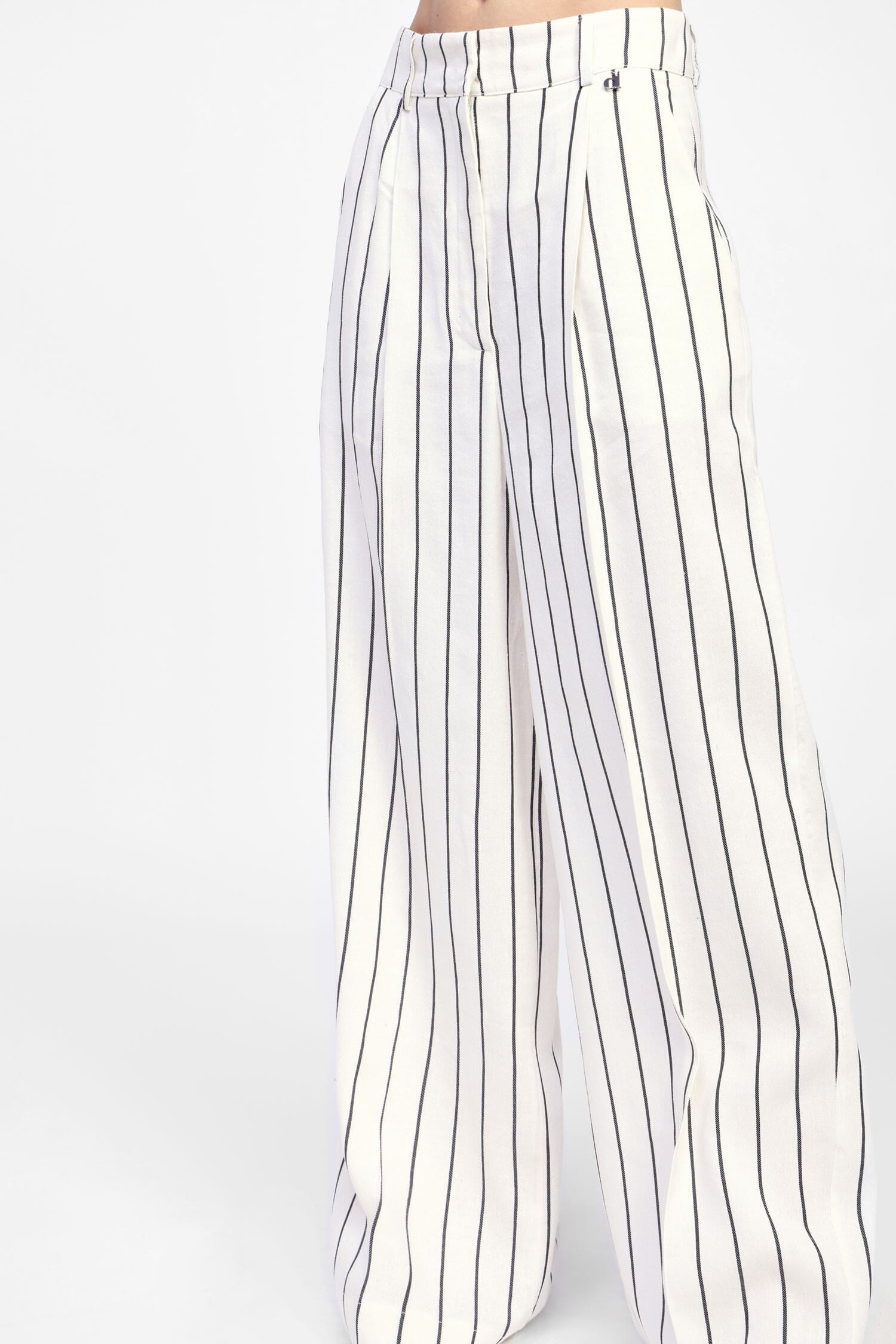 Pantaloni Ampi A Righe A Vita Alta Dixie