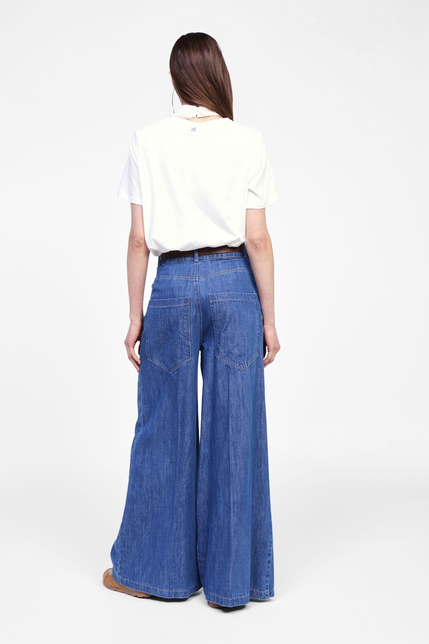 Jeans A Gamba Larga Con Cintura Dixie