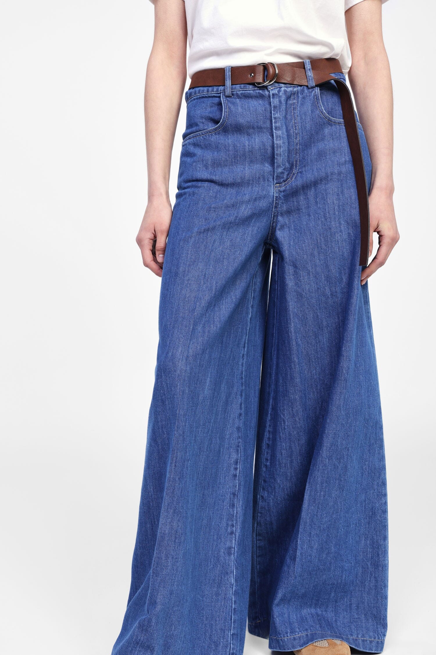 Jeans A Gamba Larga Con Cintura Dixie