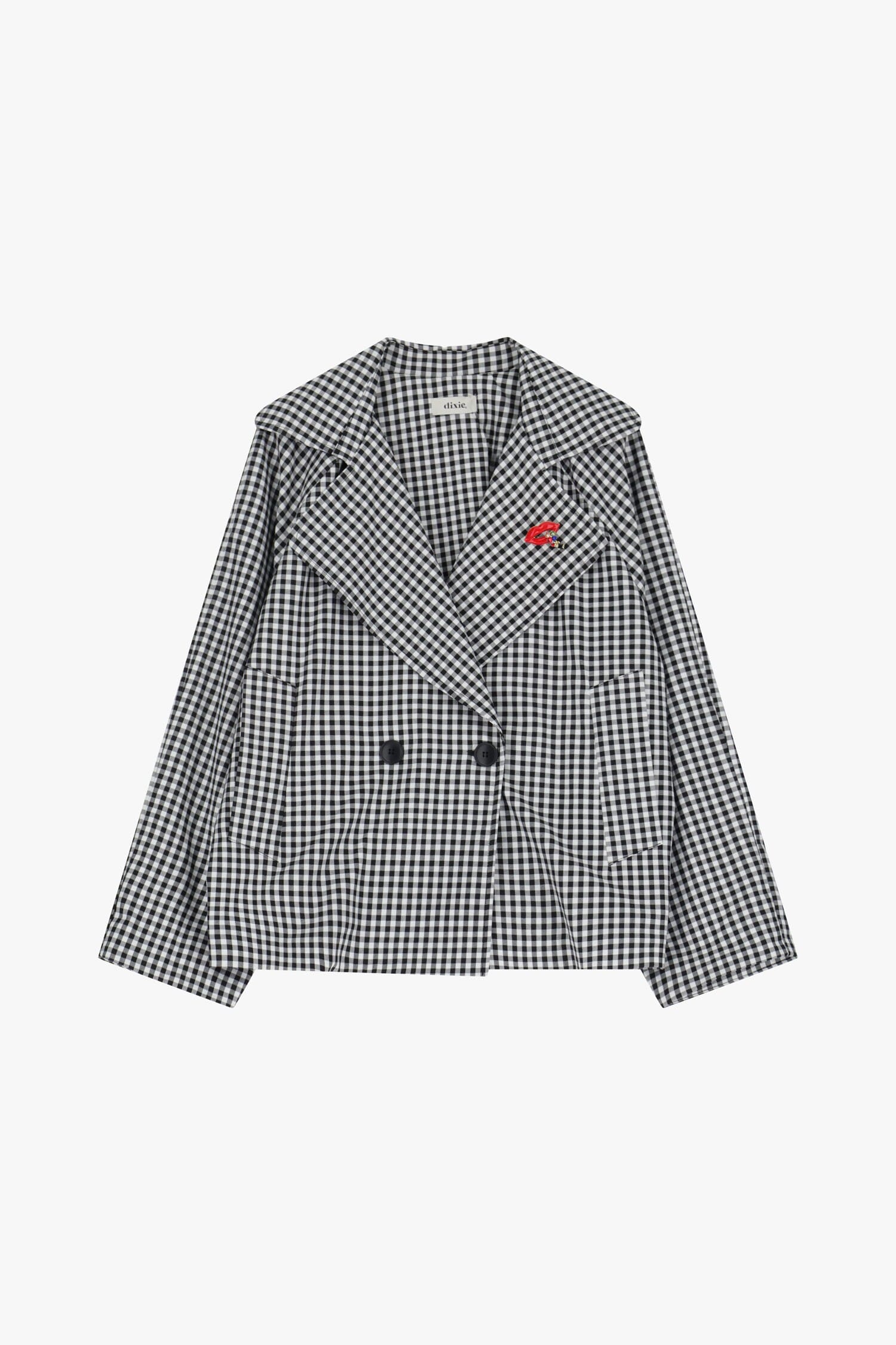 Blazer Con Motivo A Quadri E Bottoni Dixie