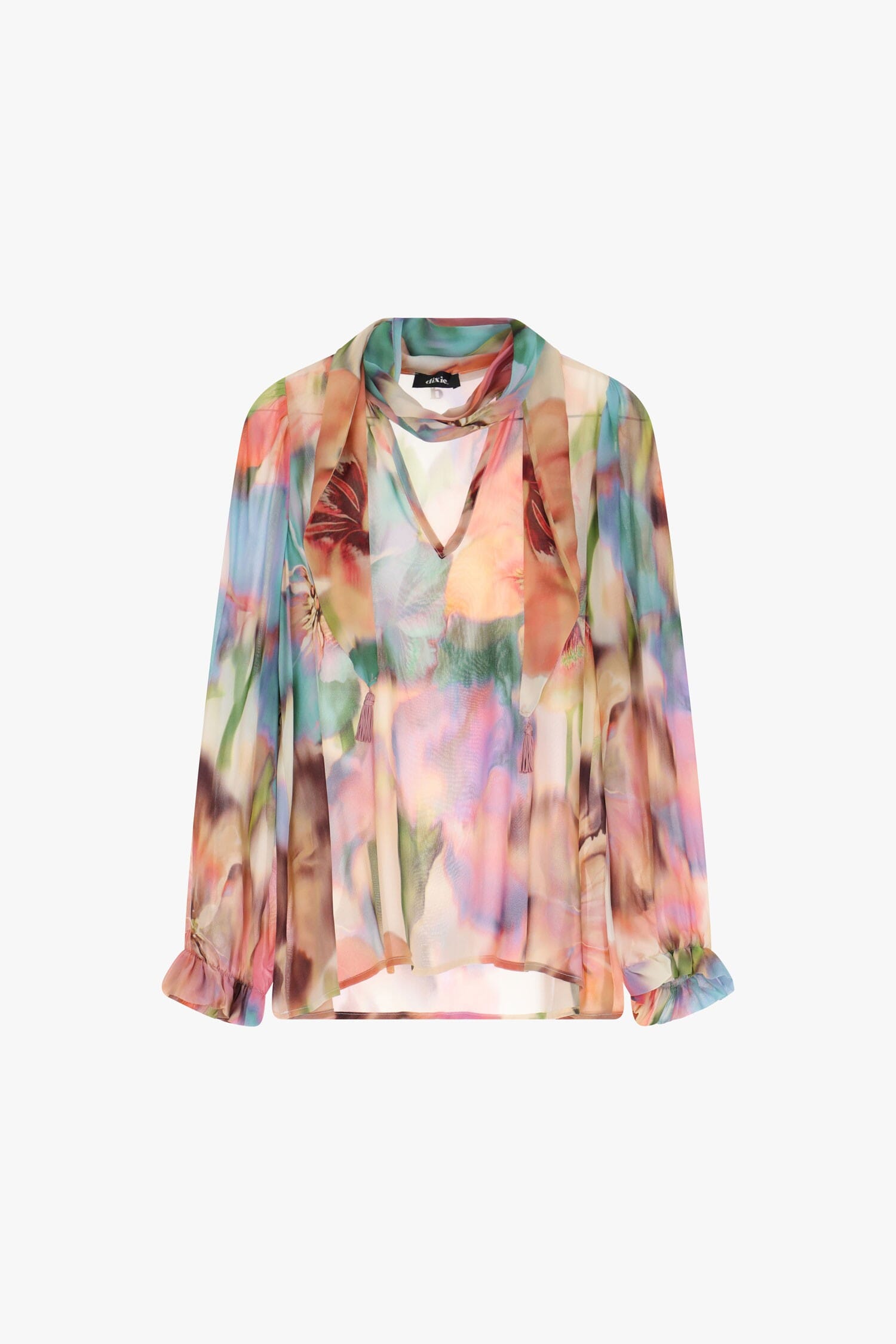 Camicia Stampata Con Fiocco E Manica Lunga Dixie