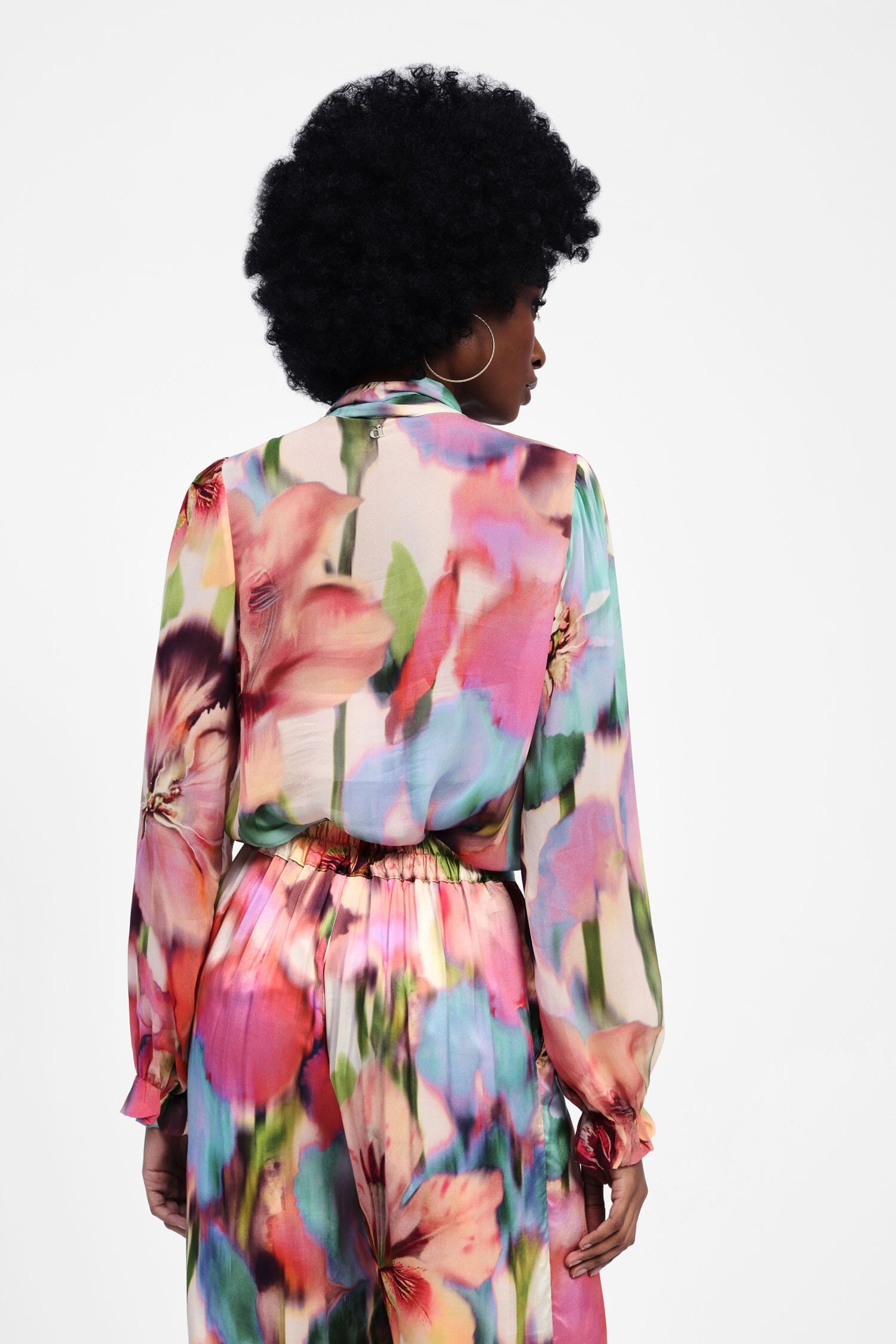 Camicia Stampata Con Fiocco E Manica Lunga Dixie