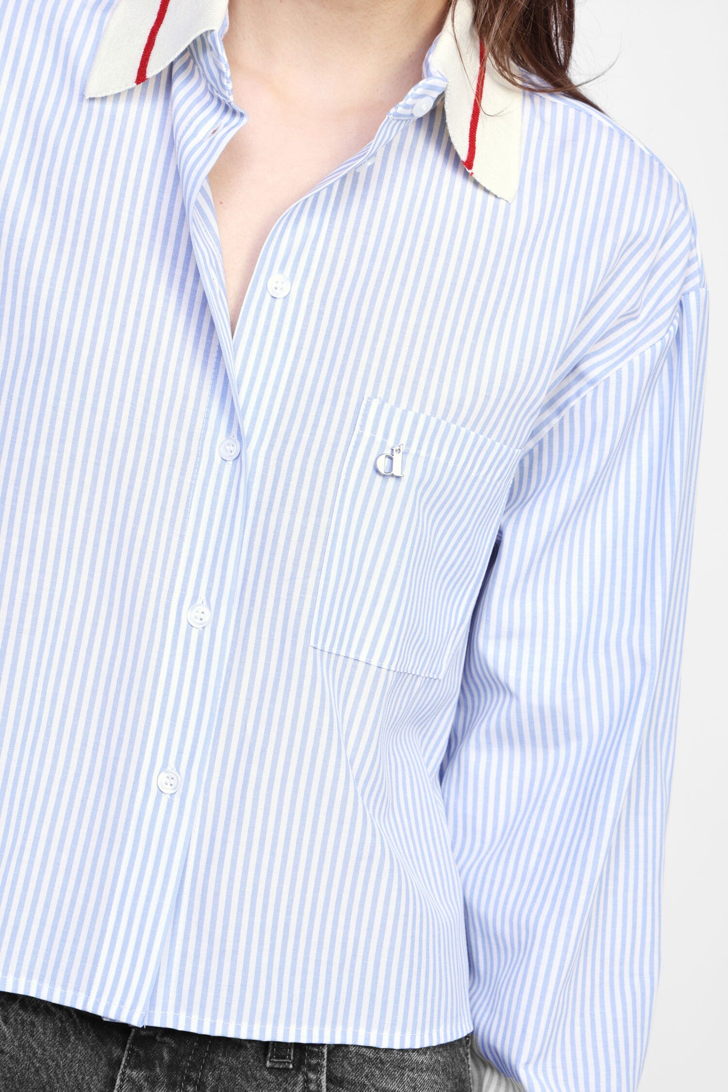 Camicia A Righe Con Colletto Profilato Dixie