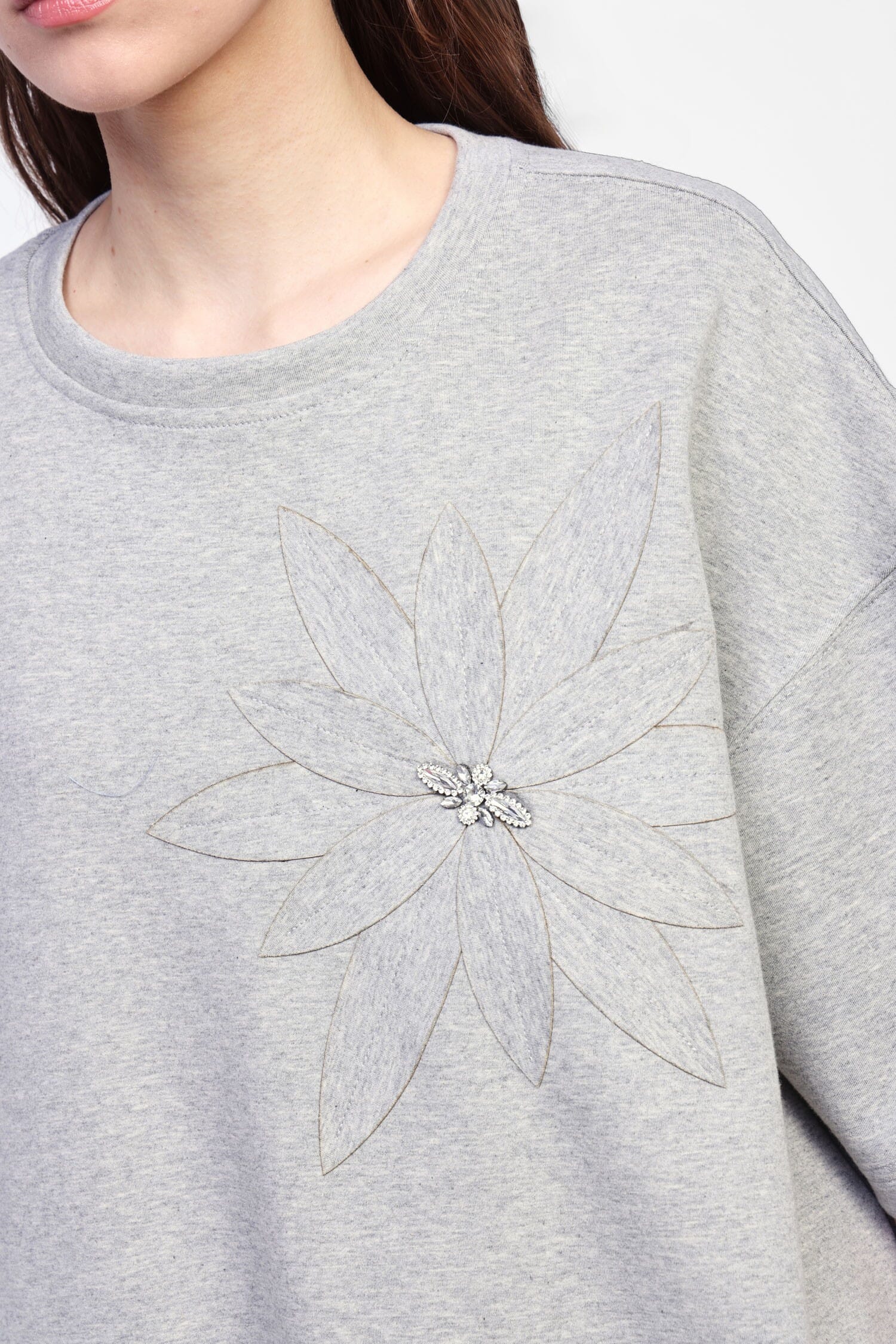 Sweatshirt with Floral Embroidery Detail Dixie
