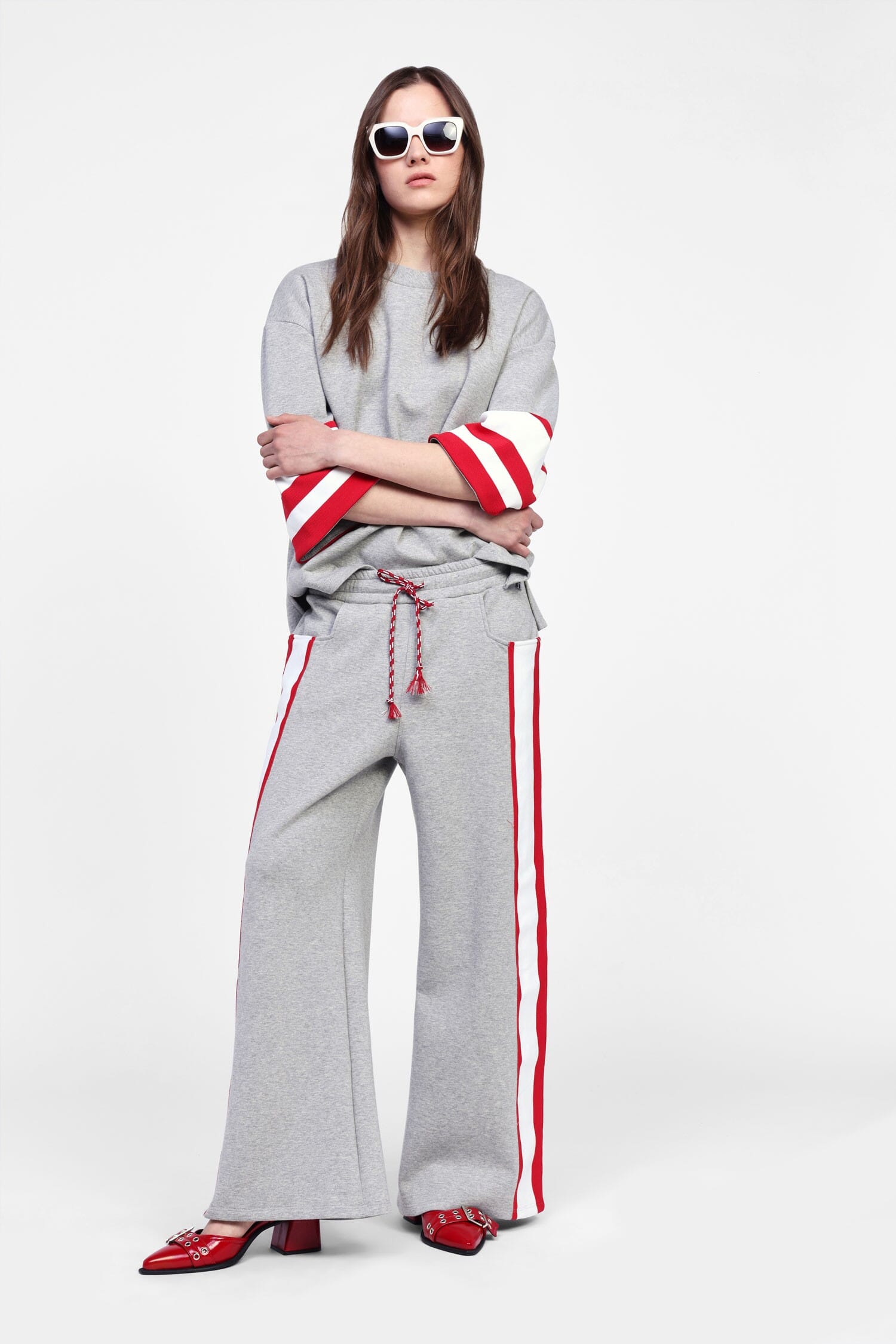 Pantalon baggy avec cordon de serrage et bandes latérales Dixie