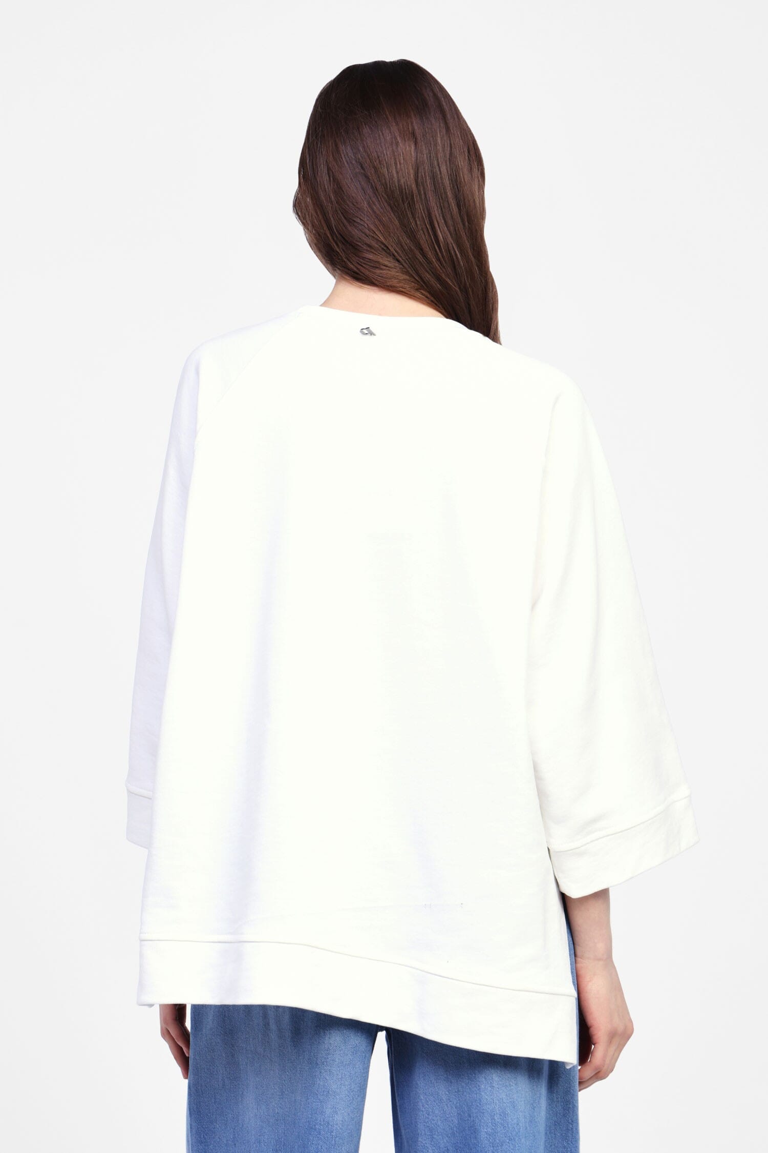 Sweatshirt With Decorated Pocket And 3/4 Sleeves Dixie