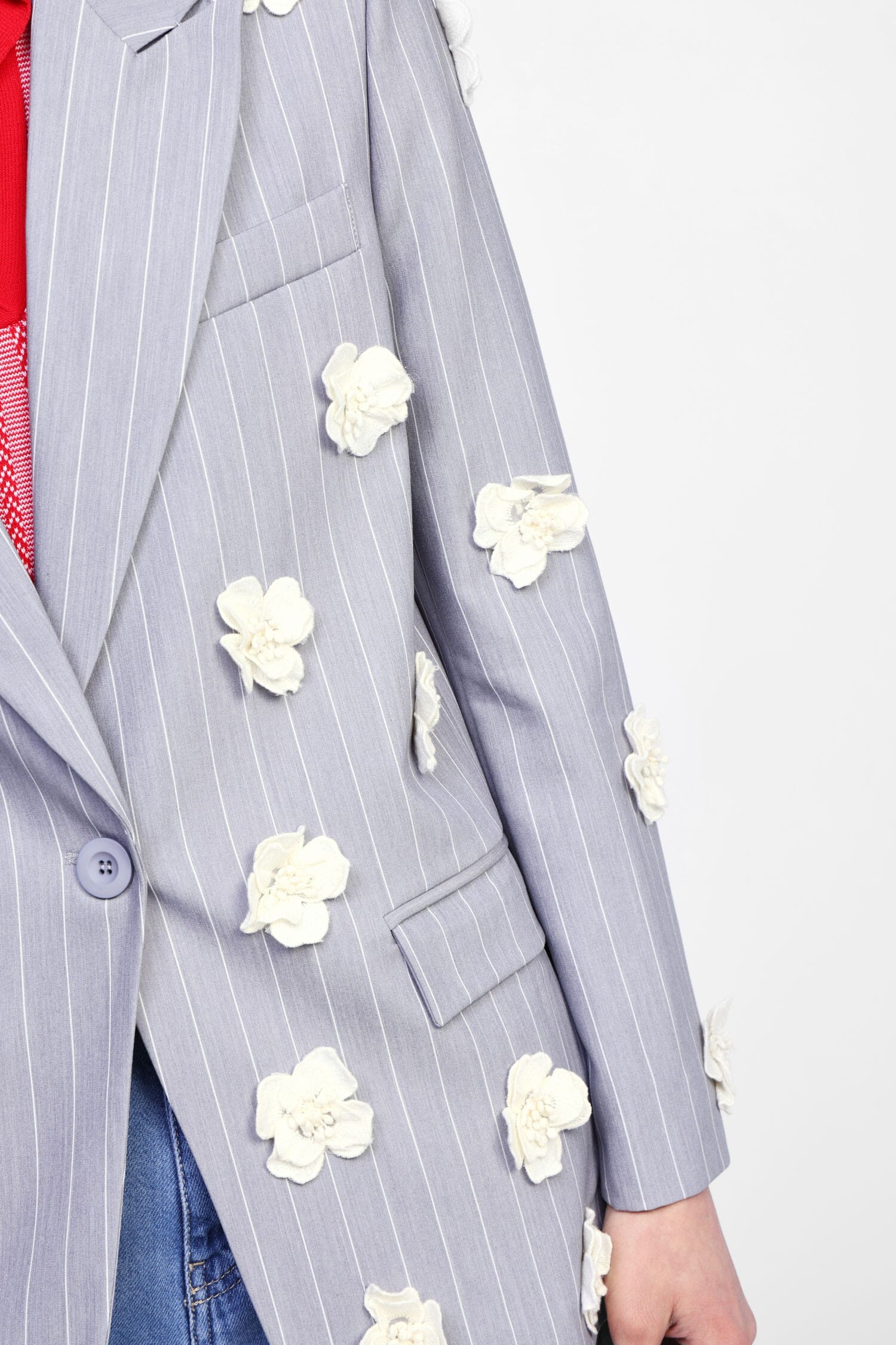 Blazer A Righe E Decorazioni Floreali Dixie