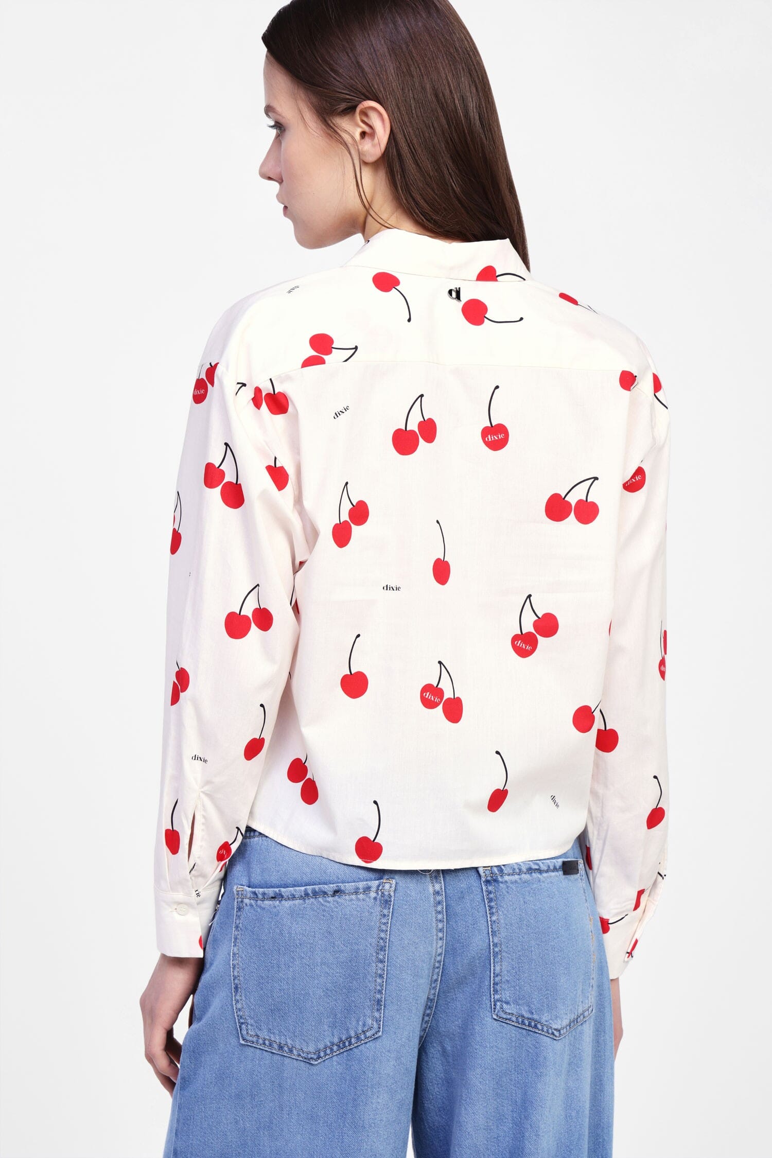 Camicia Con Stampa Ciliegie E Taglio Dritto Dixie