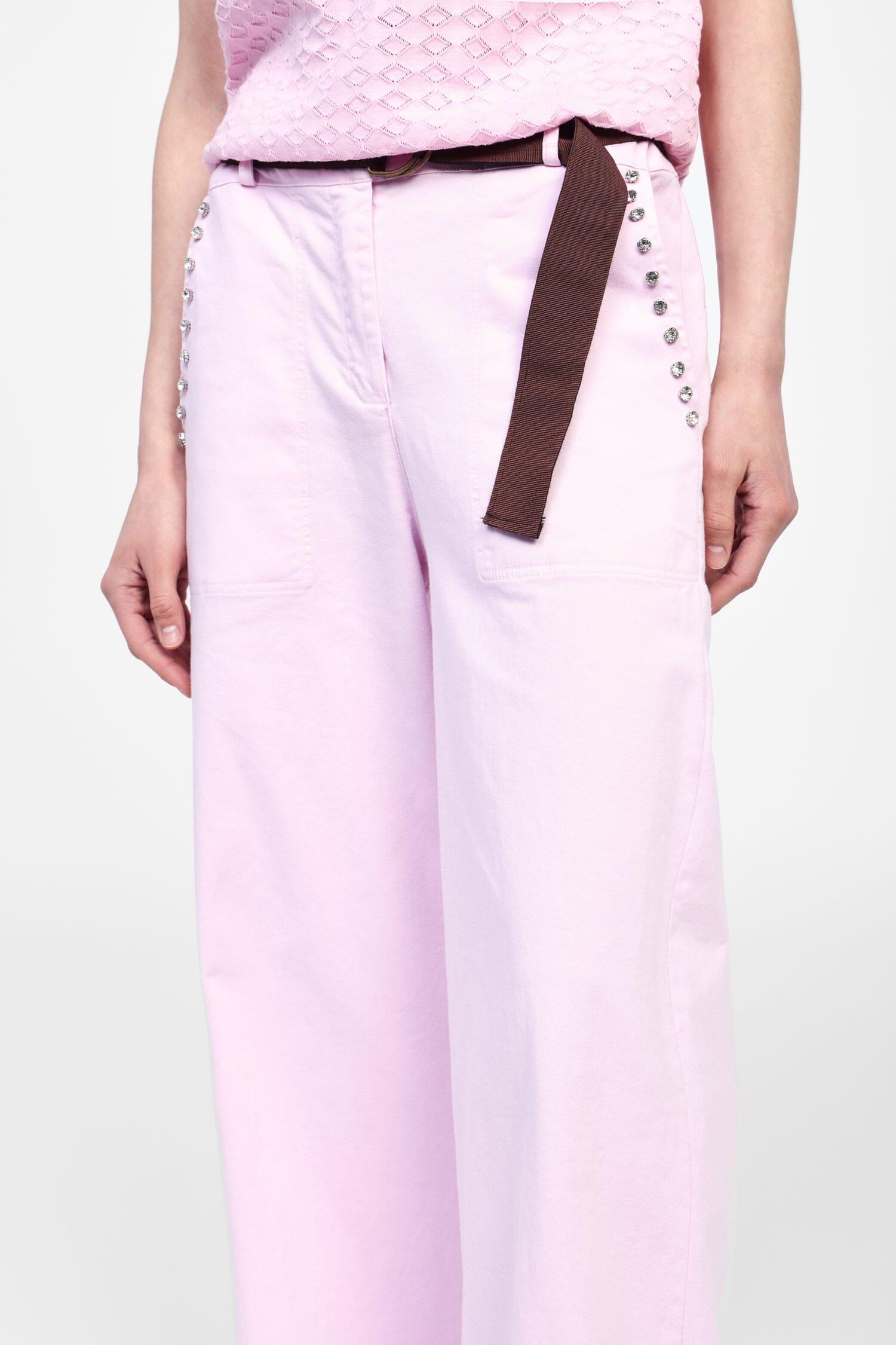 Pantaloni Larghi Con Cintura Decorativa Dixie