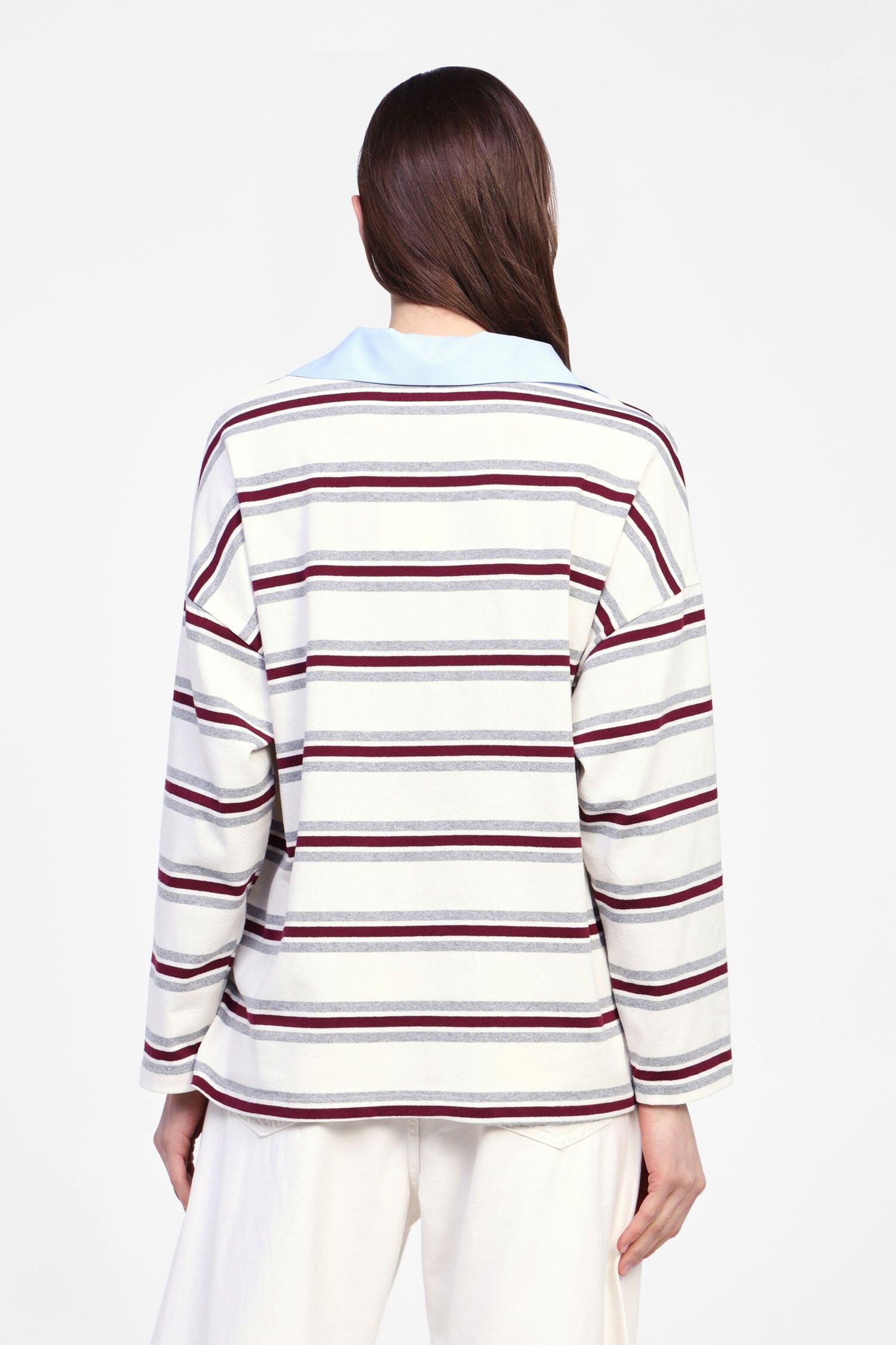 Dixie - Pull rayé à col chemise