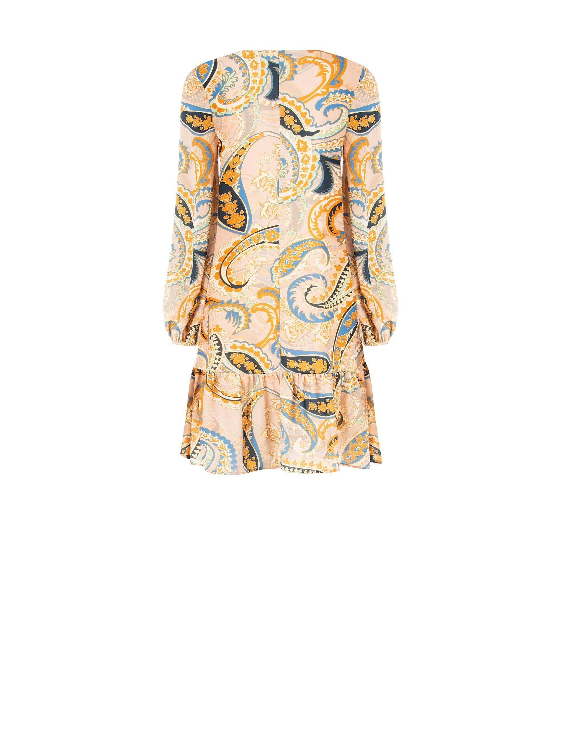 Abito Corto A Trapezio Con Scollo A V E Volant Rinascimento