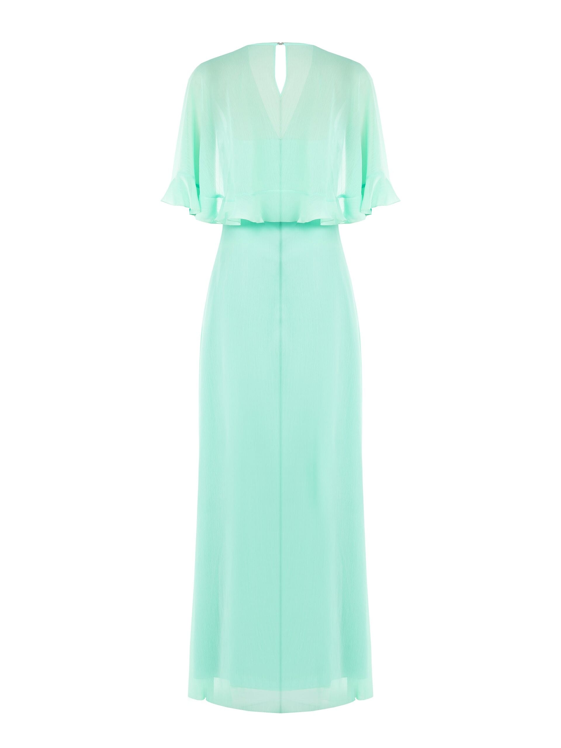 Abito Lungo In Crepon Con Maniche A Mantella Rinascimento