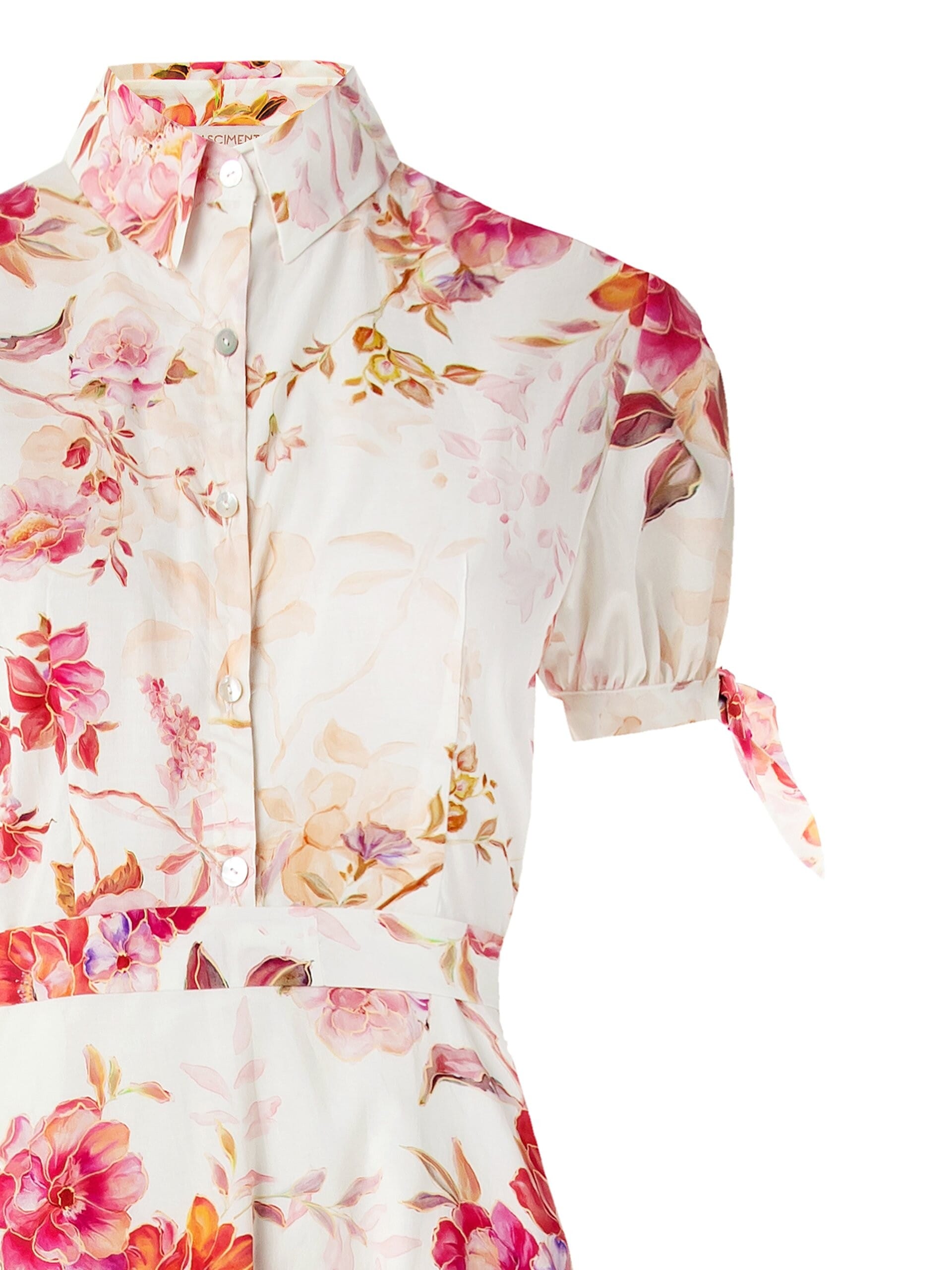 Abito Midi Chemisier In Cotone Con Cintura Coordinata Rinascimento