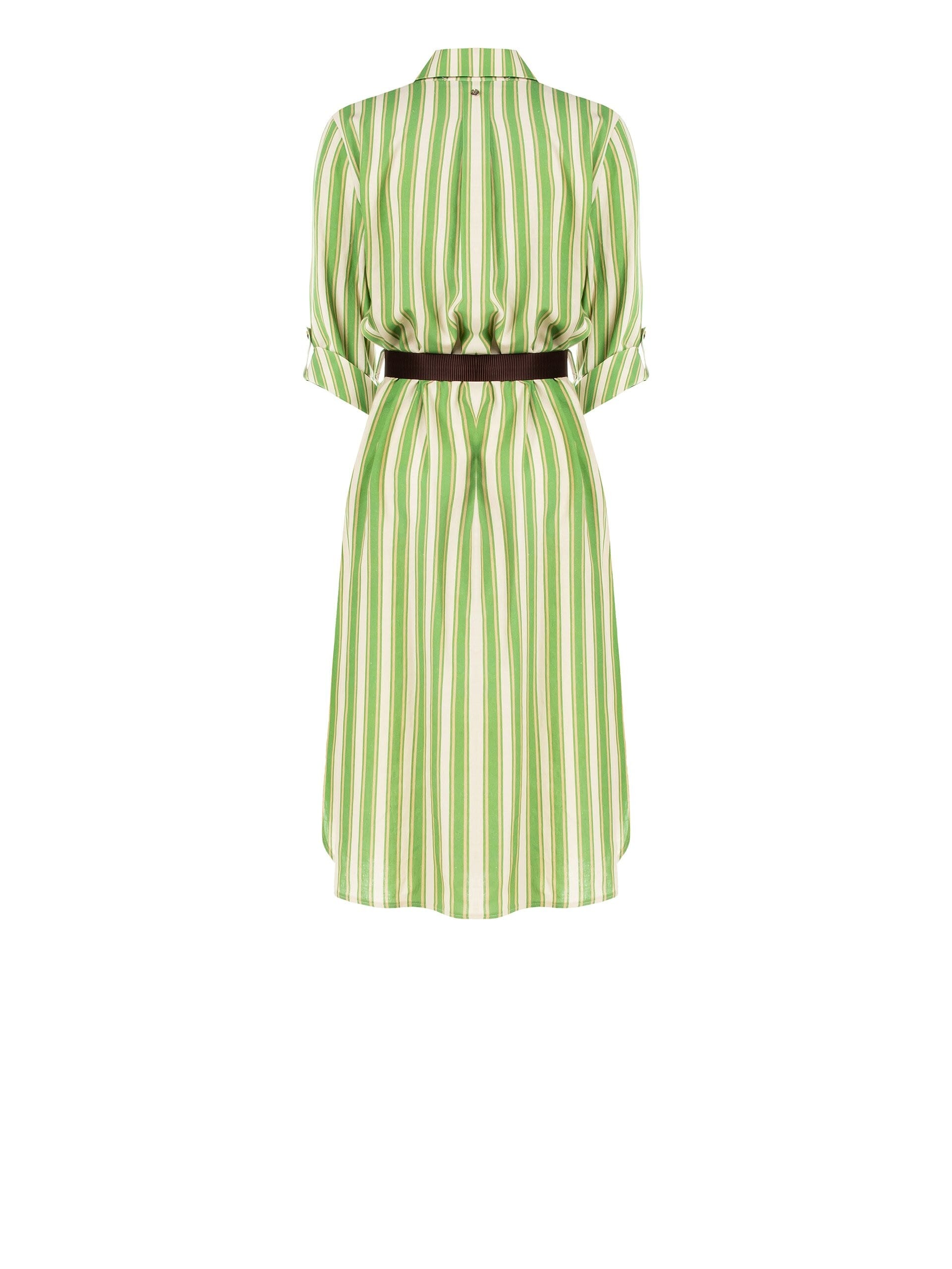 Abito Midi Chemisier In Misto Viscosa E Lino Con Cintura Abbinata Rinascimento