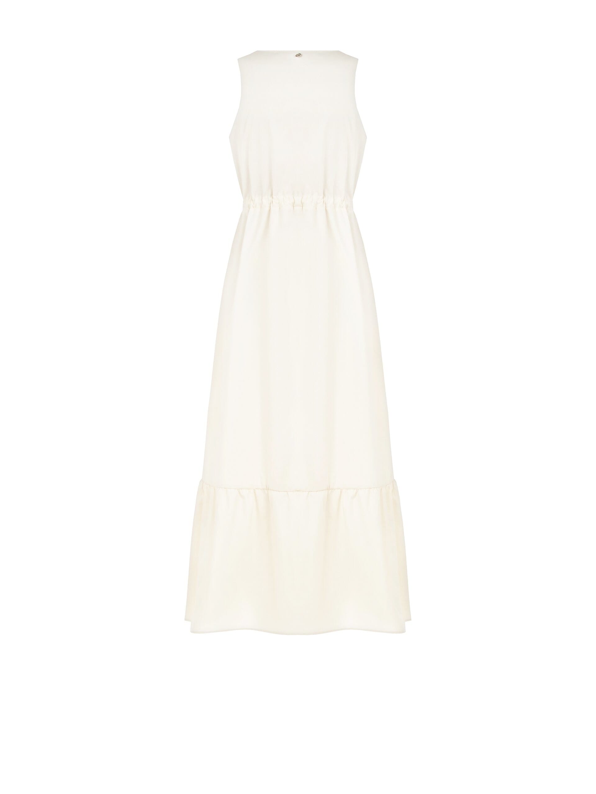 Abito Lungo In Cotone Con Coulisse In Vita E Scollo A V Rinascimento