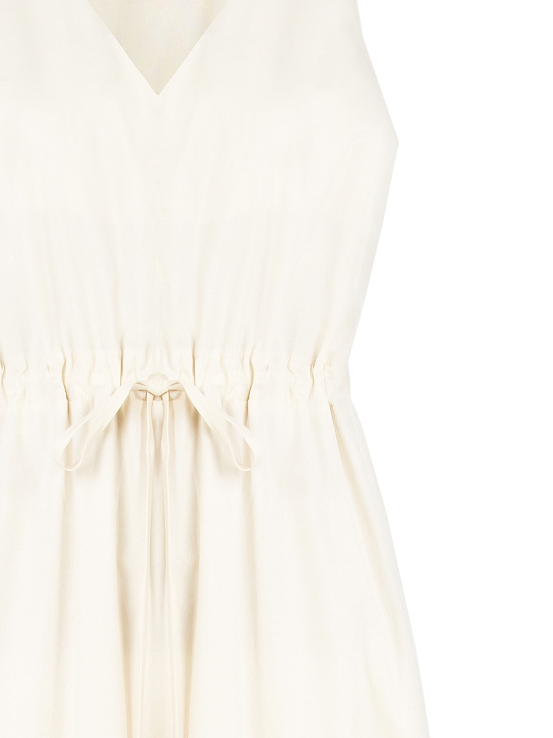 Abito Lungo In Cotone Con Coulisse In Vita E Scollo A V Rinascimento