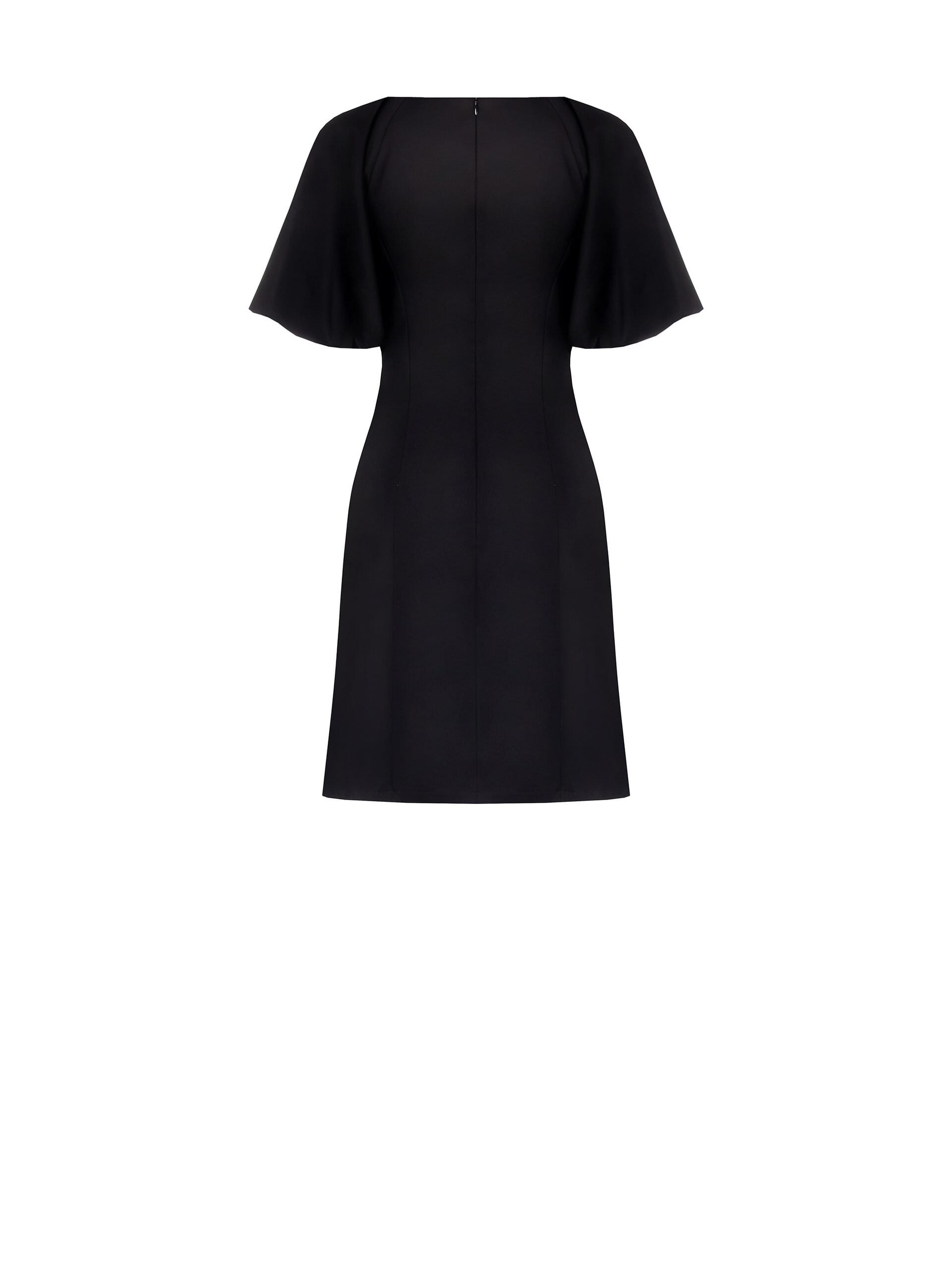 Abito Corto Svasato In Tessuto Elasticizzato Con Cut-Out A Goccia E Maxi Bottoni Rinascimento